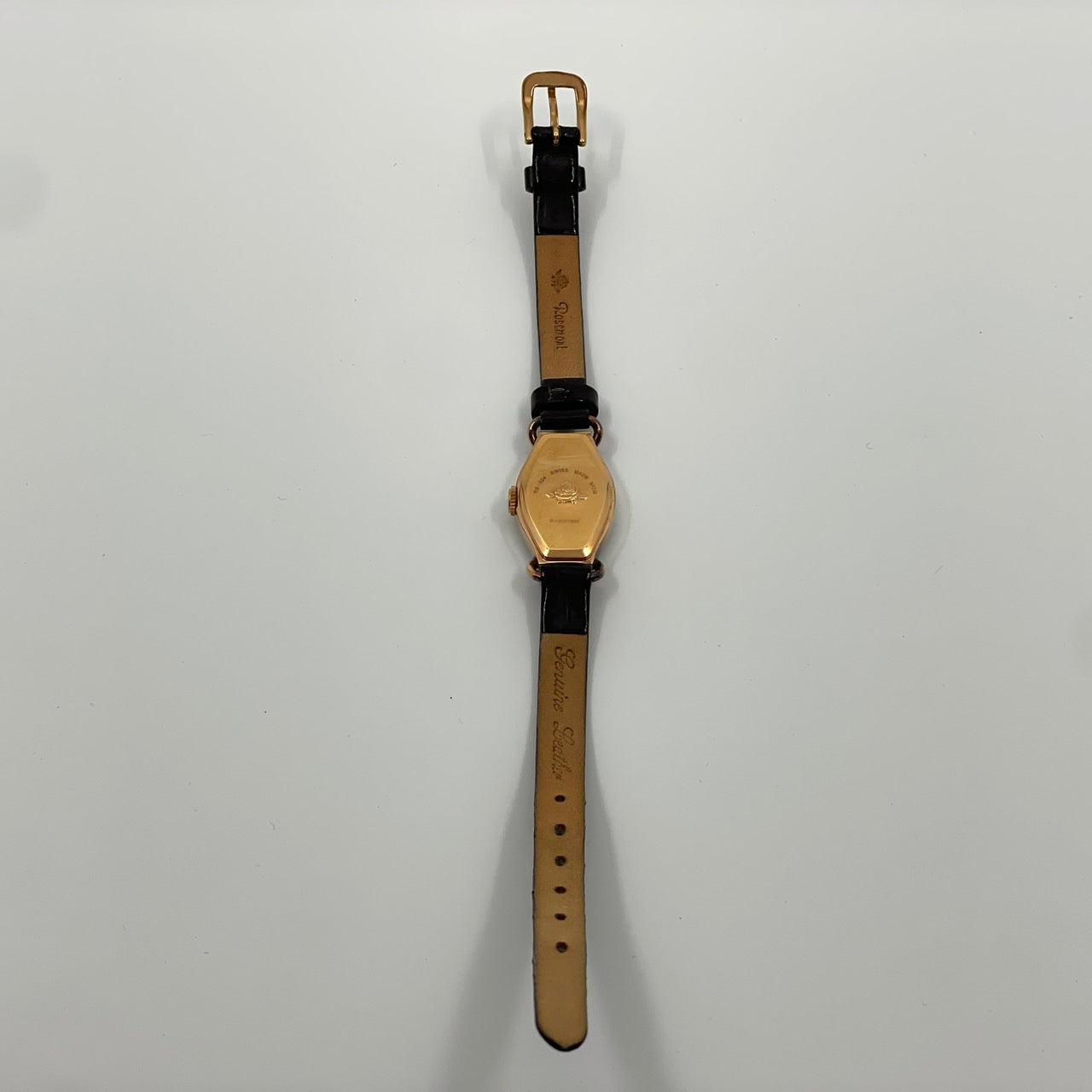 Authentic Rosemont RS-024 Ladies Watch Quartz Classic Tonneau Gold Swiss Made Rose