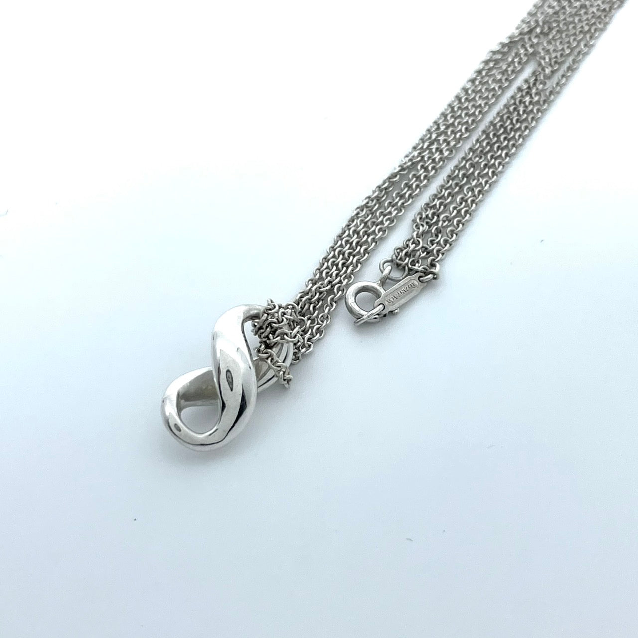 美品 TIFFANY &Co. ティファニー ネックレス インフィニティ ダブルチェーン SV925 シルバー レディース ヴィンテージ ジュエリー ペンダント I1