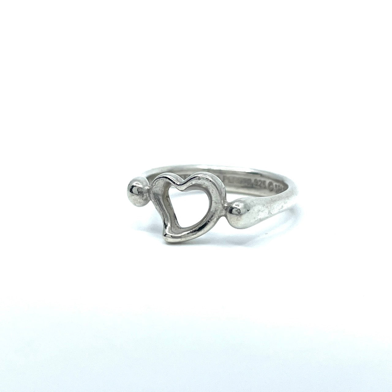 Authentic TIFFANY & Co. Elsa Peretti Open Heart Ring US Size 6 SV925 Silver Jewelry