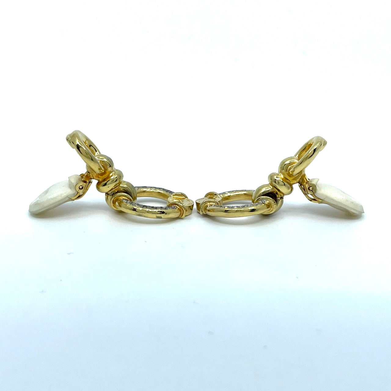 CELINE セリーヌ サークルモチーフ ラインストーン ロゴ ゴールドカラー イヤリング ヴィンテージ ジュエリー アクセサリー オールドセリーヌ レディース I7