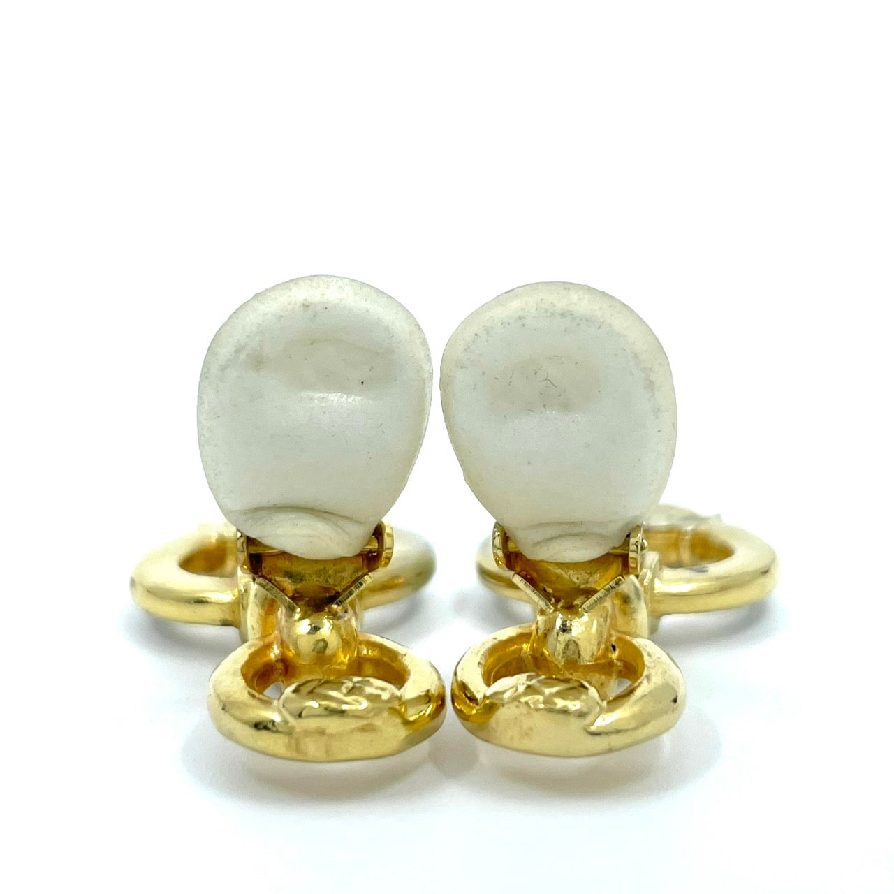 CELINE セリーヌ サークルモチーフ ラインストーン ロゴ ゴールドカラー イヤリング ヴィンテージ ジュエリー アクセサリー オールドセリーヌ レディース I7