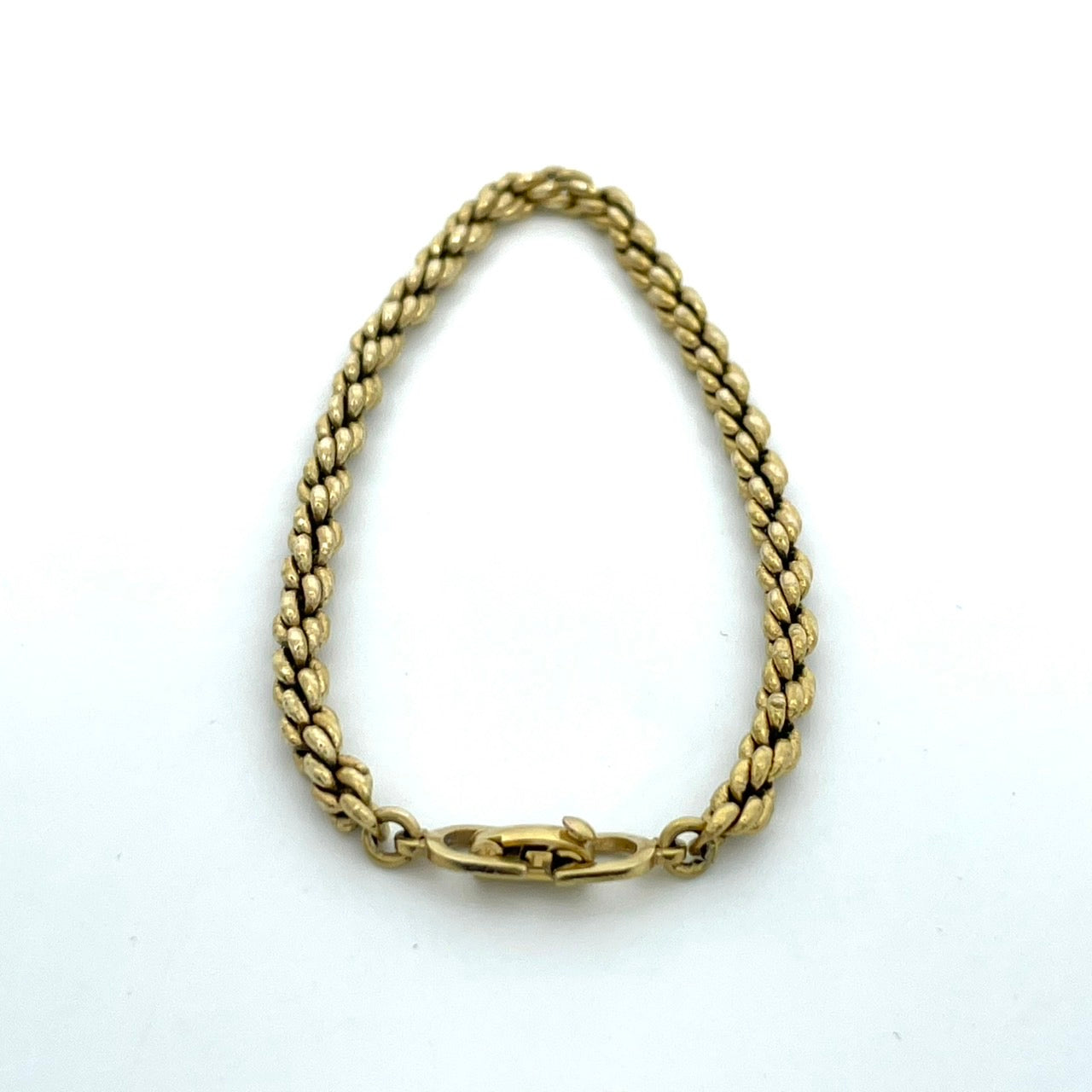 美品 Christian Dior クリスチャンディオール ヴィンテージ ブレスレット ロープチェーン ロゴ 留め具 ゴールドカラー アクセサリー メンズ レディース I7
