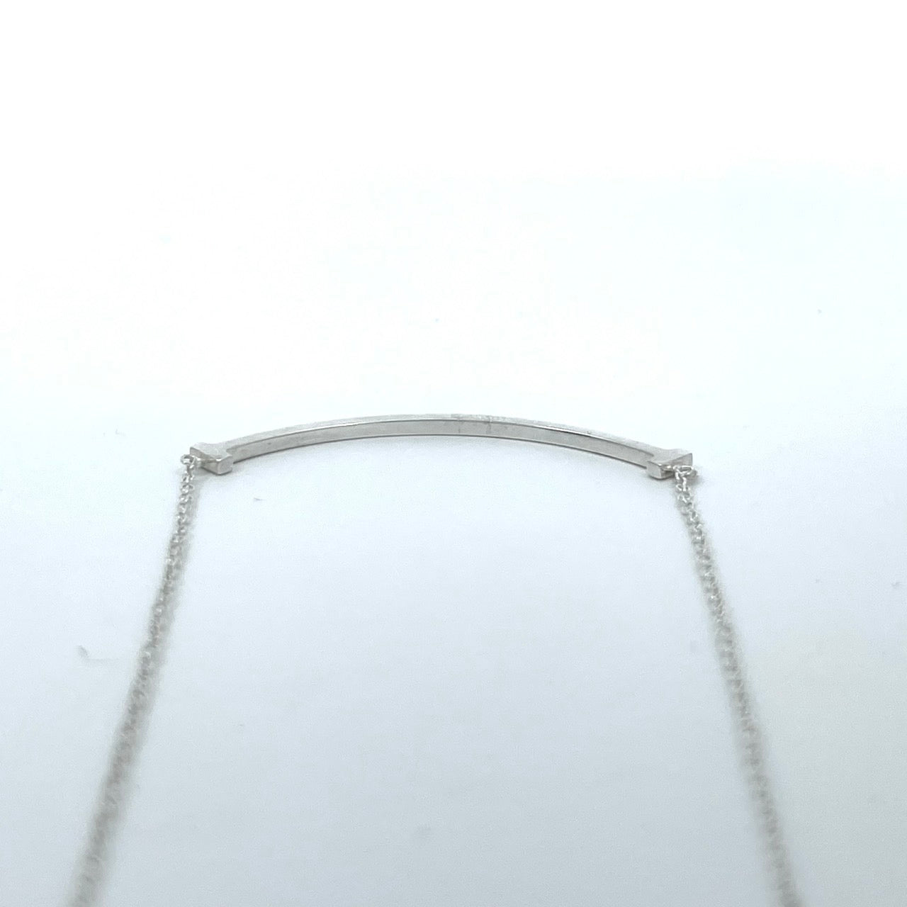 美品 TIFFANY&Co. ティファニー Tスマイル ネックレス シルバー SV925 ペンダント アクセサリー 箱付き レディース I2