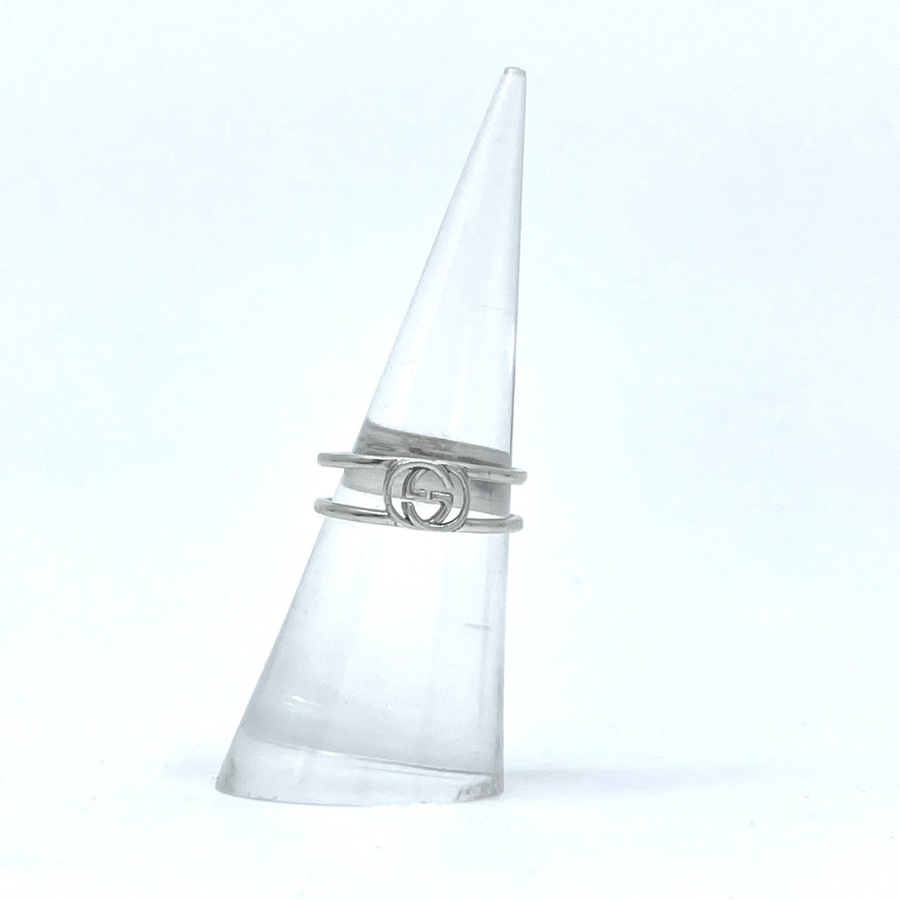 美品 GUCCI グッチ インターロッキングG シルバーリング 指輪 Ag925 日本サイズ12号 USサイズ6.5 ユニセックス シンプル 高級アクセサリー 正規品 I2