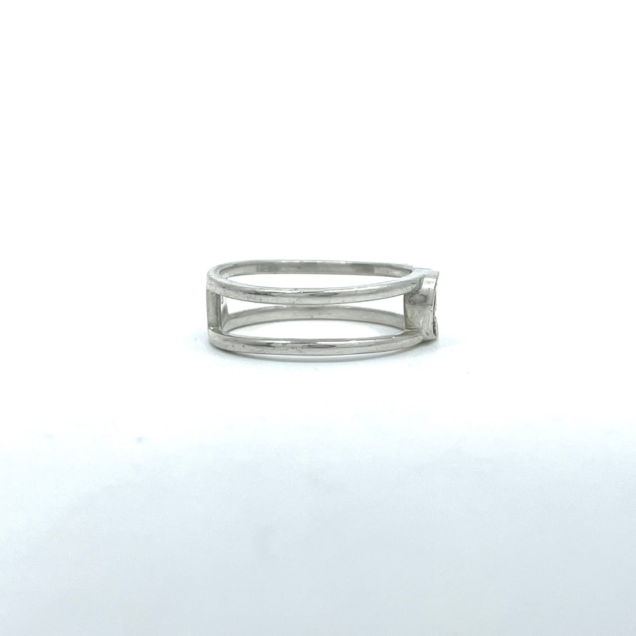 美品 GUCCI グッチ インターロッキングG シルバーリング 指輪 Ag925 日本サイズ12号 USサイズ6.5 ユニセックス シンプル 高級アクセサリー 正規品 I2