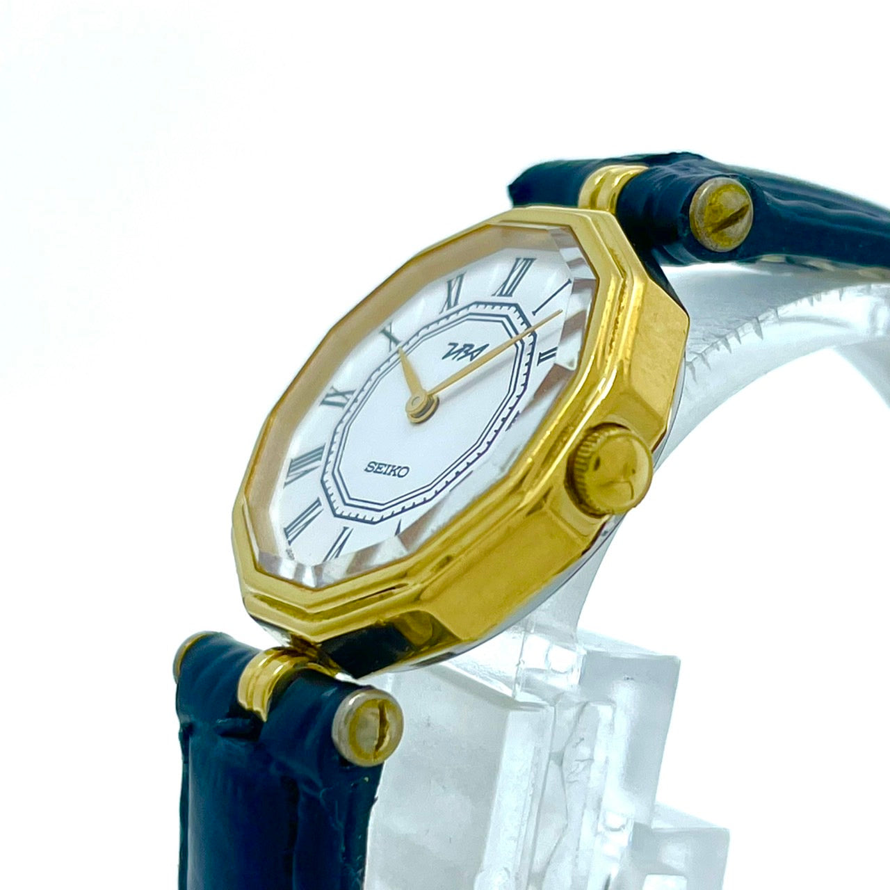 【新品ベルト／電池交換済】SEIKO セイコー TBA レディース腕時計 2C20-6560 オクタゴン ゴールド クオーツ ホワイト文字盤 ローマンインデックス アナログ ビンテージ クラシック ドレスウォッチ エレガント クリーニング済み G6