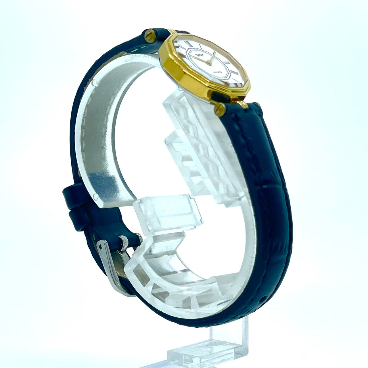 【新品ベルト／電池交換済】SEIKO セイコー TBA レディース腕時計 2C20-6560 オクタゴン ゴールド クオーツ ホワイト文字盤 ローマンインデックス アナログ ビンテージ クラシック ドレスウォッチ エレガント クリーニング済み G6