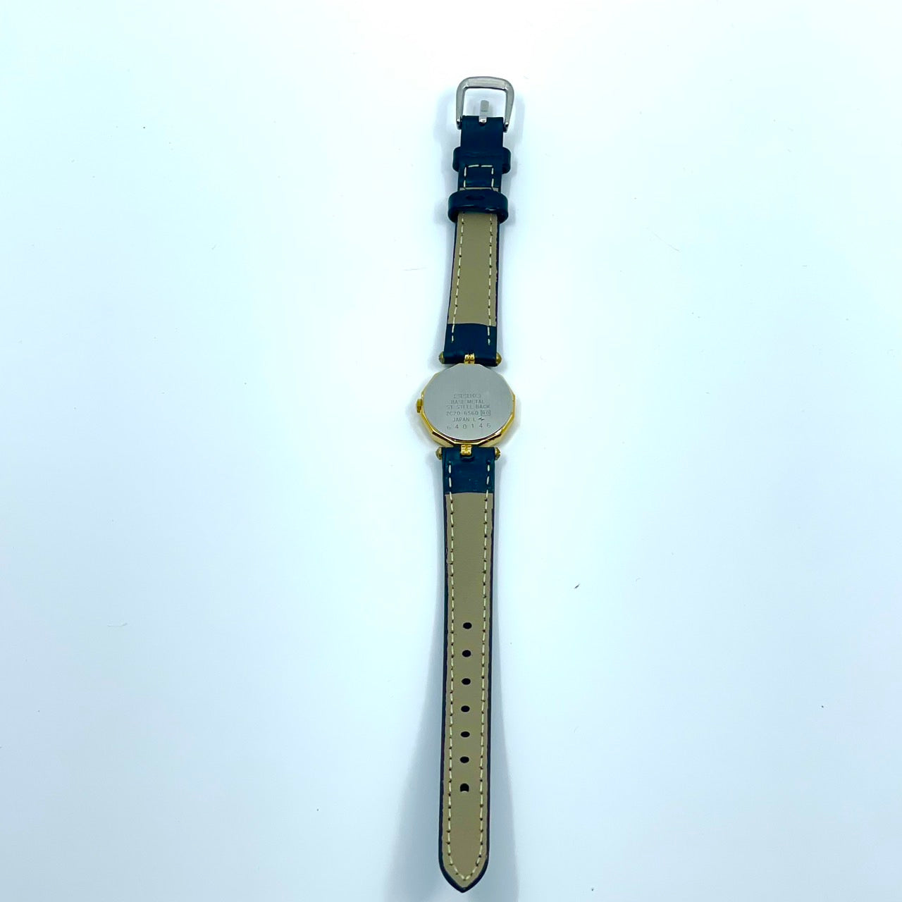 【新品ベルト／電池交換済】SEIKO セイコー TBA レディース腕時計 2C20-6560 オクタゴン ゴールド クオーツ ホワイト文字盤 ローマンインデックス アナログ ビンテージ クラシック ドレスウォッチ エレガント クリーニング済み G6