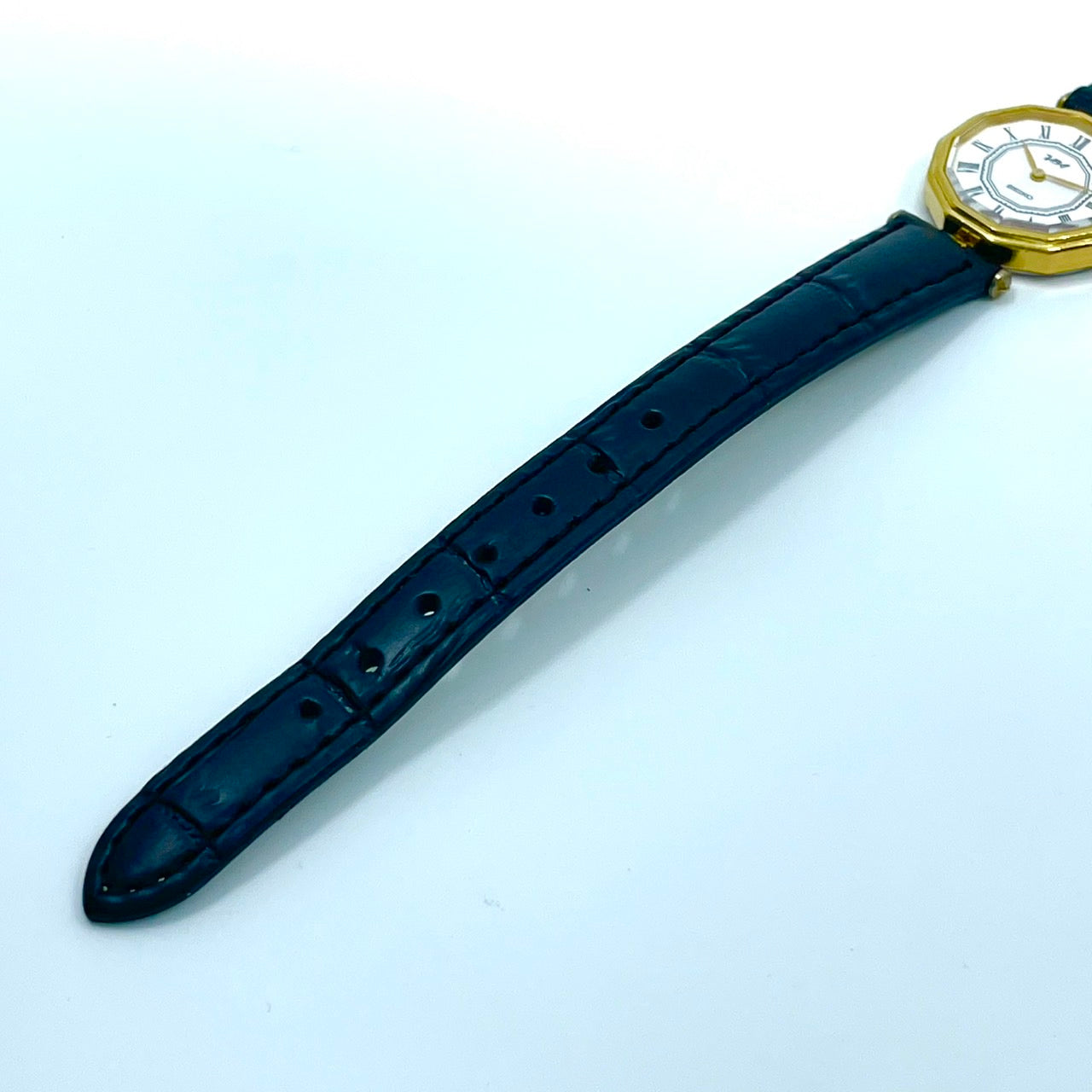 【新品ベルト／電池交換済】SEIKO セイコー TBA レディース腕時計 2C20-6560 オクタゴン ゴールド クオーツ ホワイト文字盤 ローマンインデックス アナログ ビンテージ クラシック ドレスウォッチ エレガント クリーニング済み G6