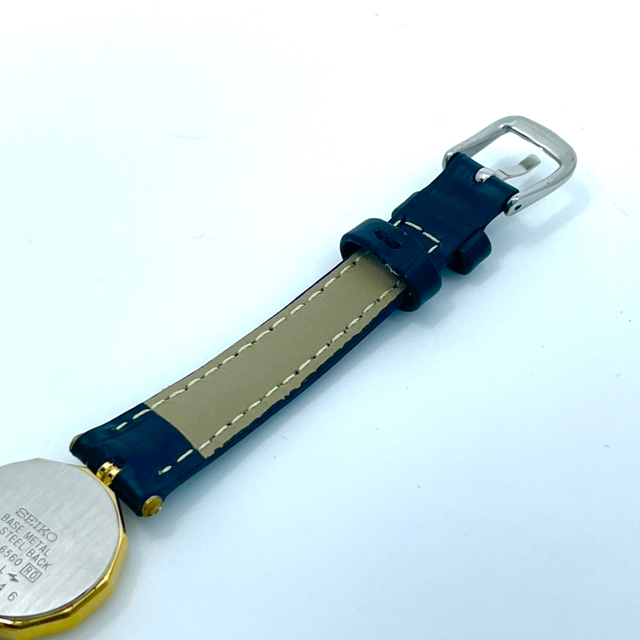 【新品ベルト／電池交換済】SEIKO セイコー TBA レディース腕時計 2C20-6560 オクタゴン ゴールド クオーツ ホワイト文字盤 ローマンインデックス アナログ ビンテージ クラシック ドレスウォッチ エレガント クリーニング済み G6