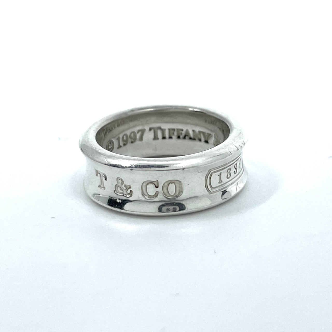 美品 TIFFANY&Co. ティファニー 1837 ミディアムリング ナローリング シルバー SV925 ヴィンテージ 9号 ジュエリー アクセサリー レディース I3