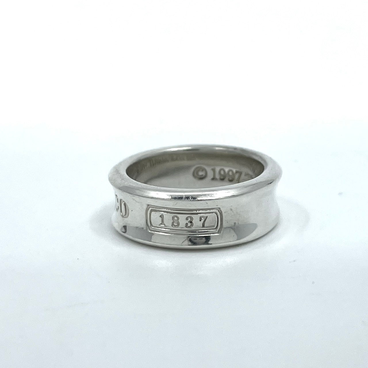 美品 TIFFANY&Co. ティファニー 1837 ミディアムリング ナローリング シルバー SV925 ヴィンテージ 9号 ジュエリー アクセサリー レディース I3