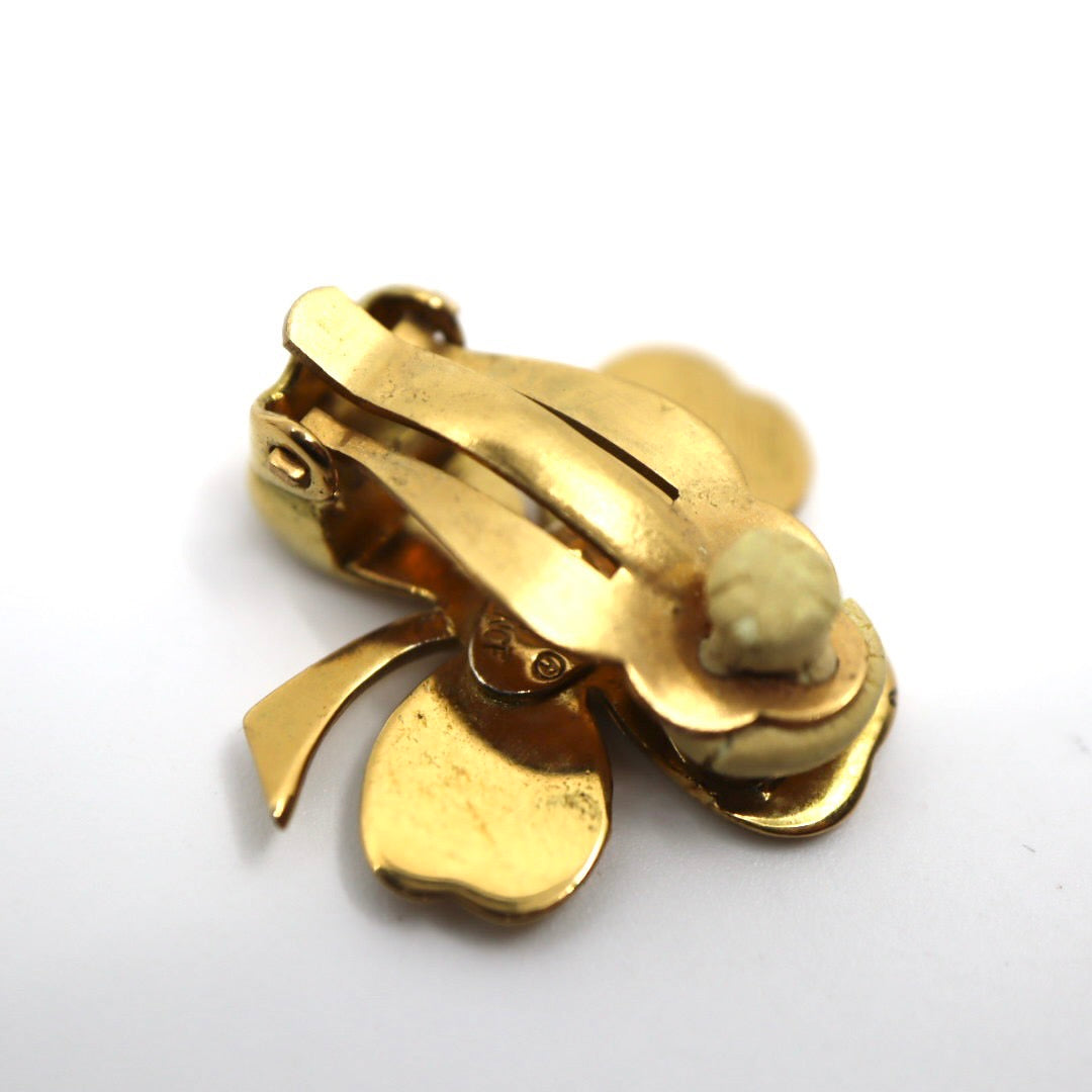 CHANEL シャネル クローバー 94A イヤリング ゴールドカラー レディース ヴィンテージ アクセサリー ジュエリー I1