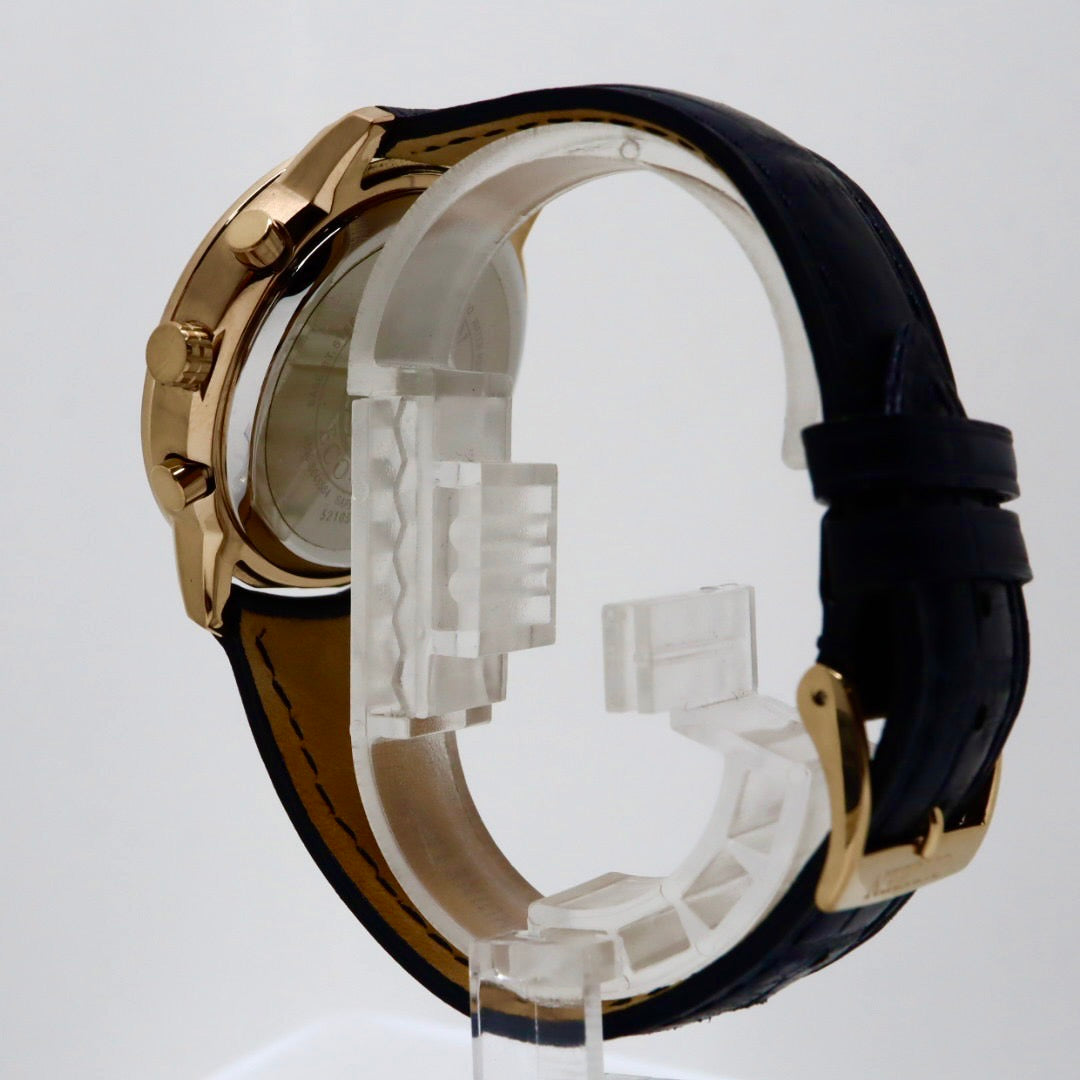 【新品同様/稼働品】CITIZEN シチズン 腕時計 エコドライブ クロノグラフ GN-4W-S メンズ アナログ ラウンド ゴールド ブラック文字盤 レザーベルト ソーラー充電 デイト表示 日本製 エレガント ビジネスウォッチ 高級感 クリーニング済み G