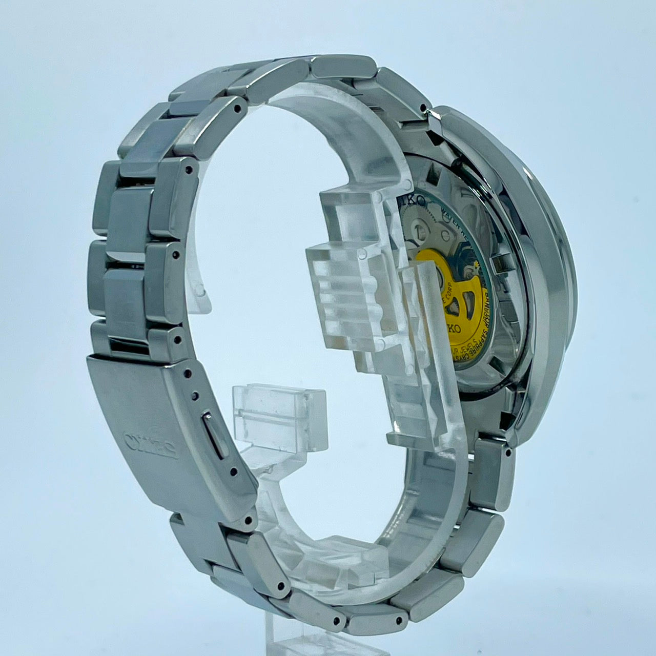 極美品 SEIKO セイコー プレサージュ SARY057 4R36-03H0 メンズ 自動巻き 腕時計 ブラック文字盤 デイデイト カレンダー 裏スケ サファイアクリスタル ステンレス シルバー 極美品 G