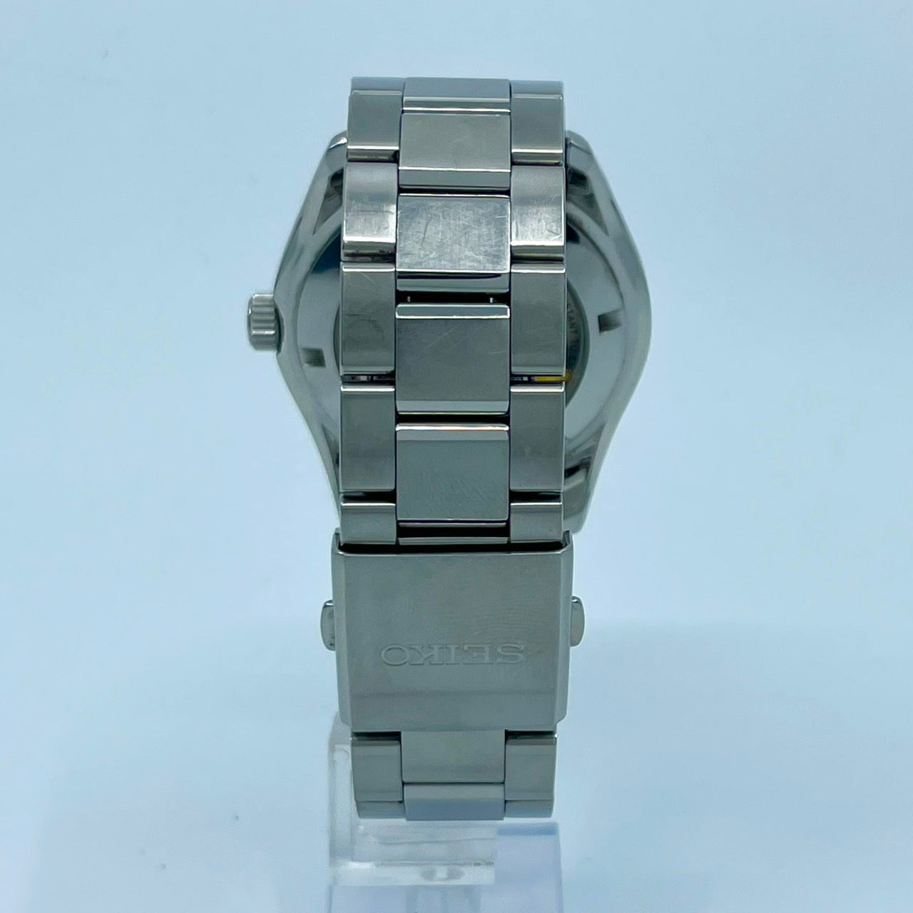 極美品 SEIKO セイコー プレサージュ SARY057 4R36-03H0 メンズ 自動巻き 腕時計 ブラック文字盤 デイデイト カレンダー 裏スケ サファイアクリスタル ステンレス シルバー 極美品 G