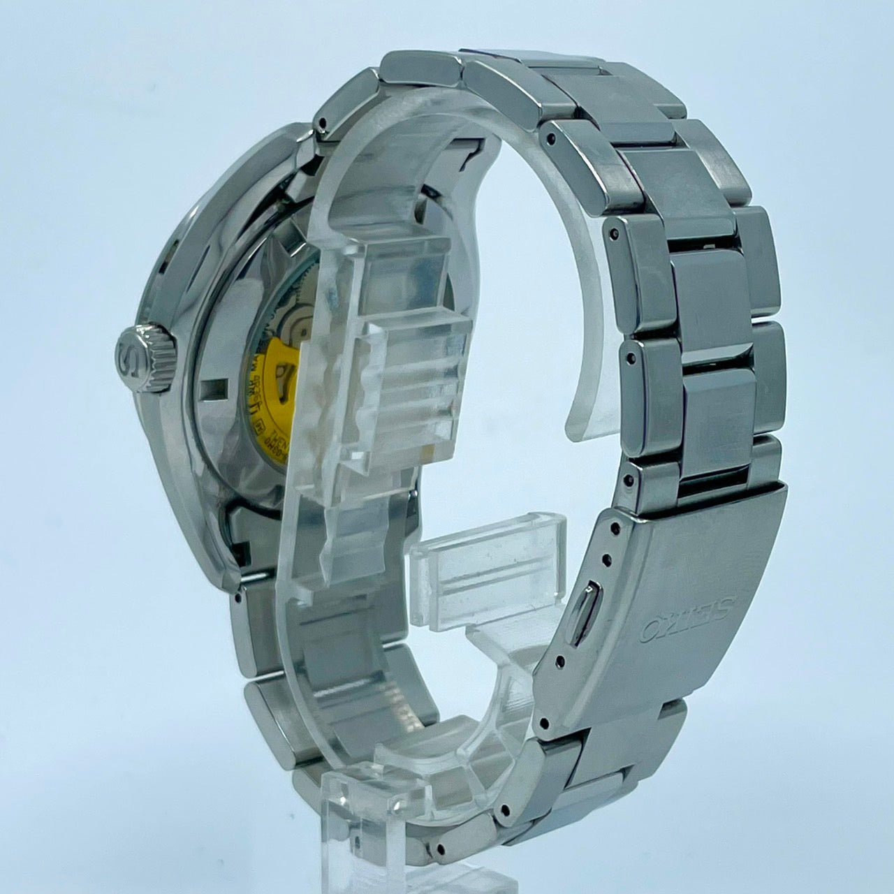 極美品 SEIKO セイコー プレサージュ SARY057 4R36-03H0 メンズ 自動巻き 腕時計 ブラック文字盤 デイデイト カレンダー 裏スケ サファイアクリスタル ステンレス シルバー 極美品 G