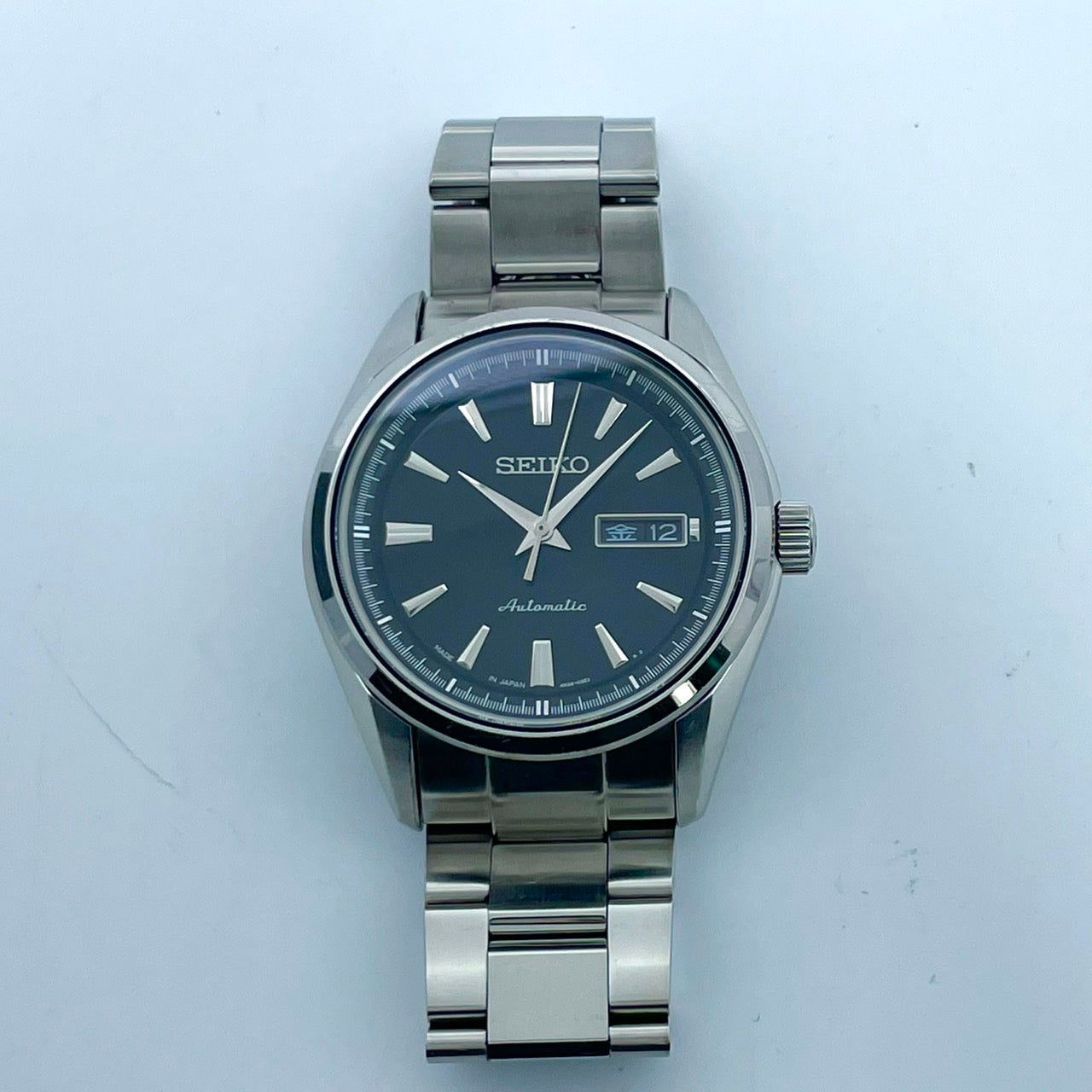 極美品 SEIKO セイコー プレサージュ SARY057 4R36-03H0 メンズ 自動巻き 腕時計 ブラック文字盤 デイデイト カレンダー 裏スケ サファイアクリスタル ステンレス シルバー 極美品 G