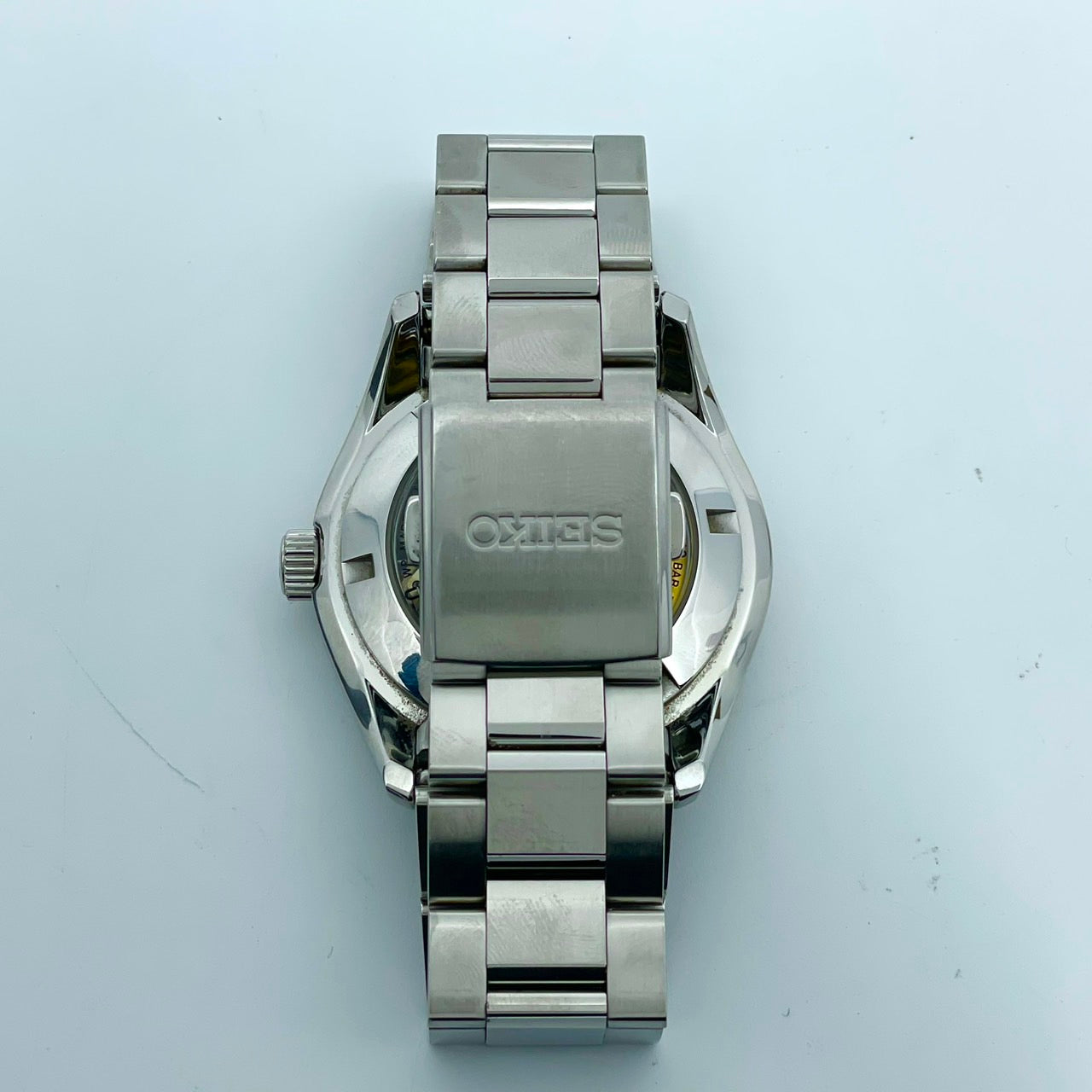 極美品 SEIKO セイコー プレサージュ SARY057 4R36-03H0 メンズ 自動巻き 腕時計 ブラック文字盤 デイデイト カレンダー 裏スケ サファイアクリスタル ステンレス シルバー 極美品 G