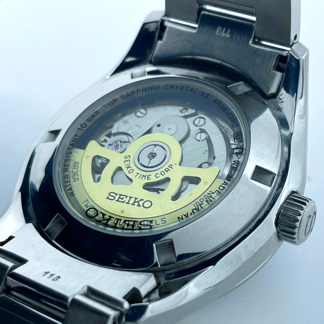 極美品 SEIKO セイコー プレサージュ SARY057 4R36-03H0 メンズ 自動巻き 腕時計 ブラック文字盤 デイデイト カレンダー 裏スケ サファイアクリスタル ステンレス シルバー 極美品 G