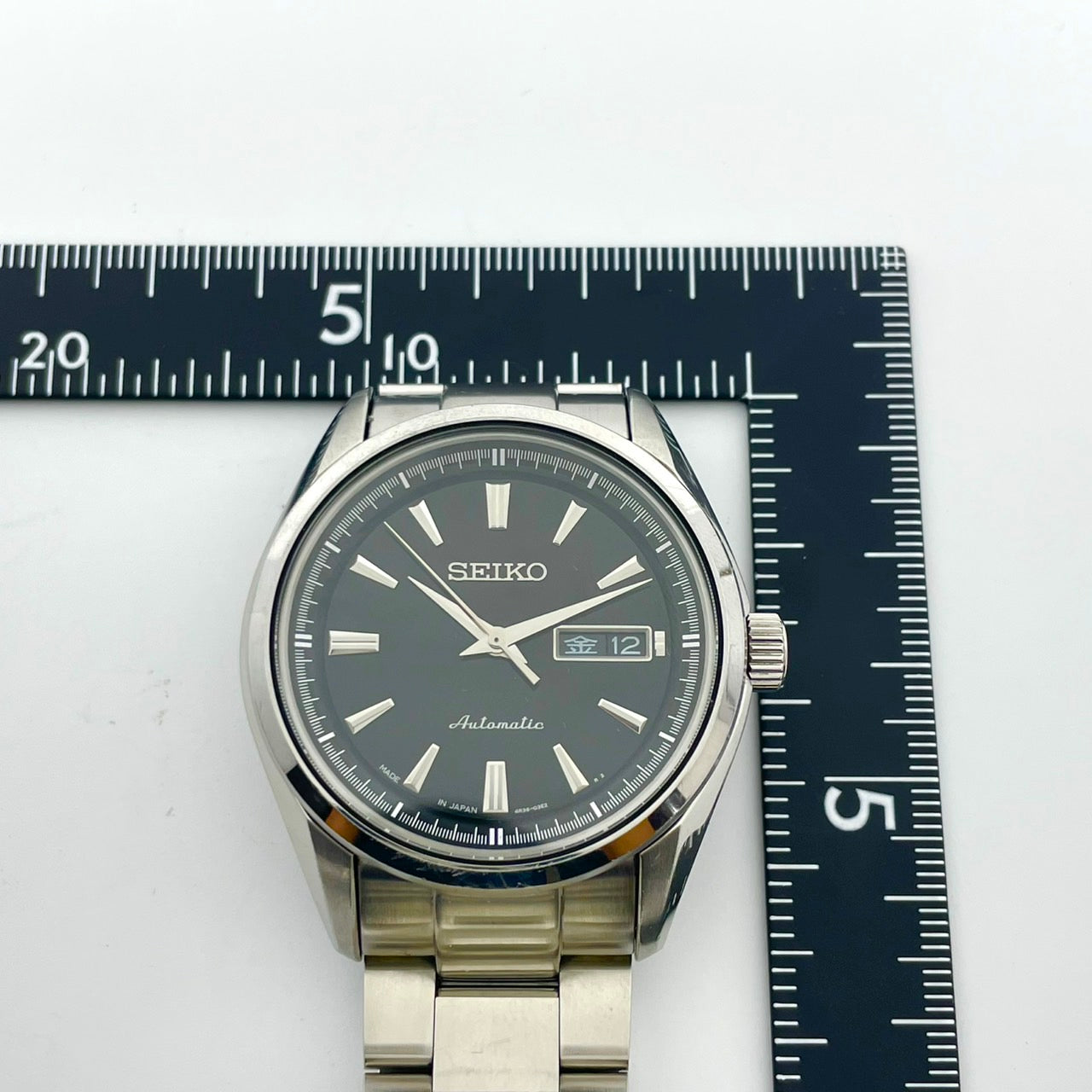 極美品 SEIKO セイコー プレサージュ SARY057 4R36-03H0 メンズ 自動巻き 腕時計 ブラック文字盤 デイデイト カレンダー 裏スケ サファイアクリスタル ステンレス シルバー 極美品 G
