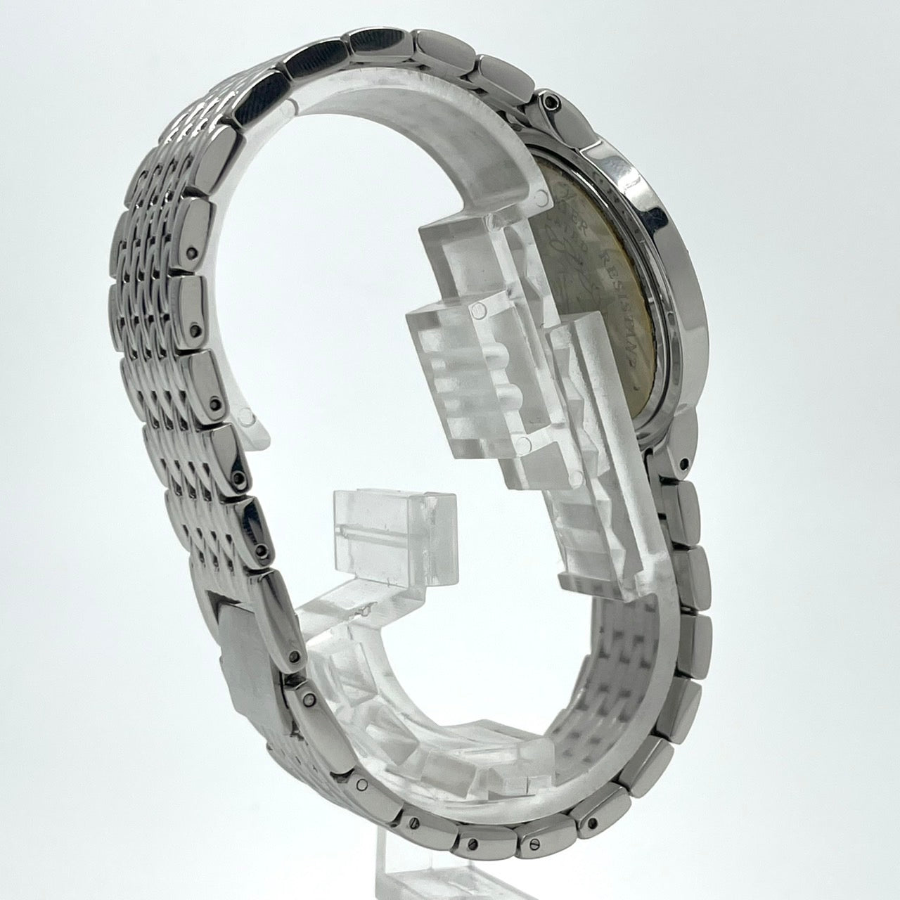 【電池交換済】ヴァレンティノ ドマーニ 腕時計 VD-2038 レディース クオーツ FINE PLATINUM 999.9 プラチナメッキ ラインストーンベゼル サファイア シェル文字盤 ドレスウォッチ エレガント ラグジュアリー クリーニング済み G