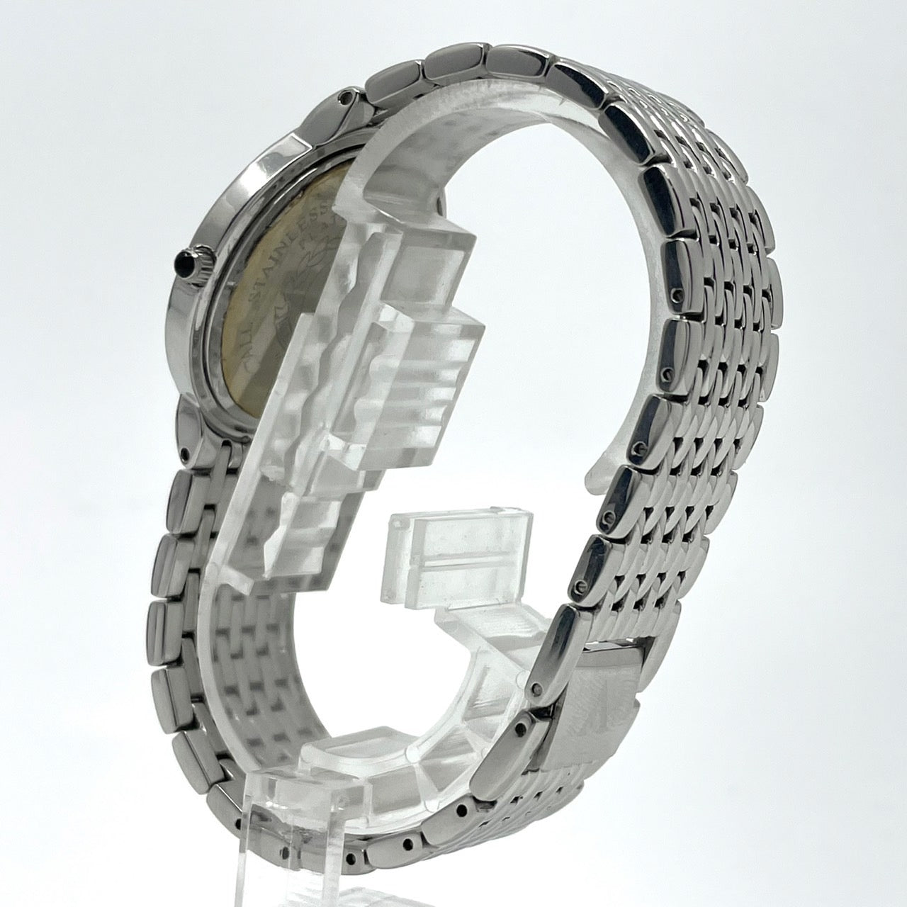 【電池交換済】ヴァレンティノ ドマーニ 腕時計 VD-2038 レディース クオーツ FINE PLATINUM 999.9 プラチナメッキ ラインストーンベゼル サファイア シェル文字盤 ドレスウォッチ エレガント ラグジュアリー クリーニング済み G