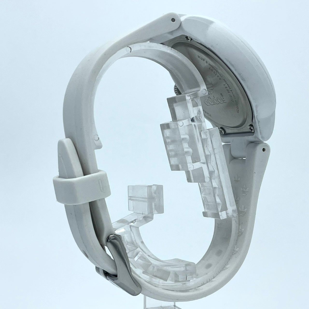 【電池交換済】アディダス 腕時計 ADH3051 ユニセックス クオーツ アナログ ラウンド ホワイト レッド ドット柄 ポップ トレフォイル ビッグロゴ ストリート カジュアル ファッションウォッチ スポーツウォッチ クリーニング済み G