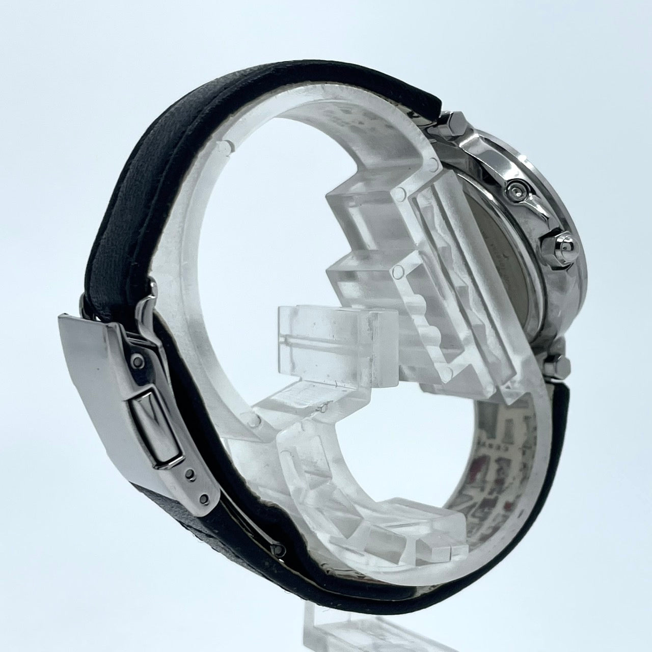 【稼働品】シチズン xC クロスシー 腕時計 GN-4W-S レディース エコドライブ 電波時計 ワールドタイム デイト シルバー 白文字盤 黒レザーベルト ローマ数字 アナログ エレガント ビジネス オフィス クリーニング済み G5