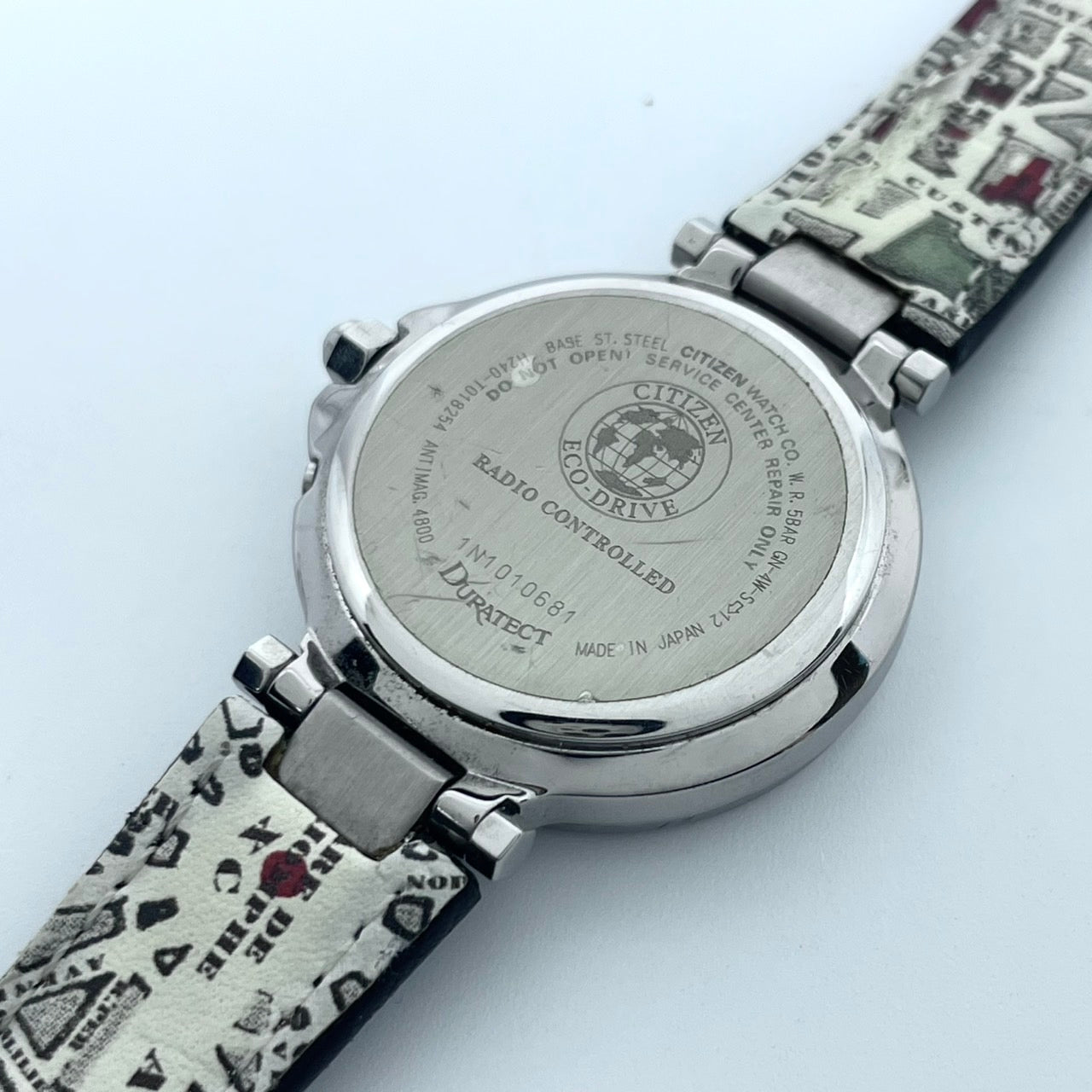 【稼働品】シチズン xC クロスシー 腕時計 GN-4W-S レディース エコドライブ 電波時計 ワールドタイム デイト シルバー 白文字盤 黒レザーベルト ローマ数字 アナログ エレガント ビジネス オフィス クリーニング済み G5