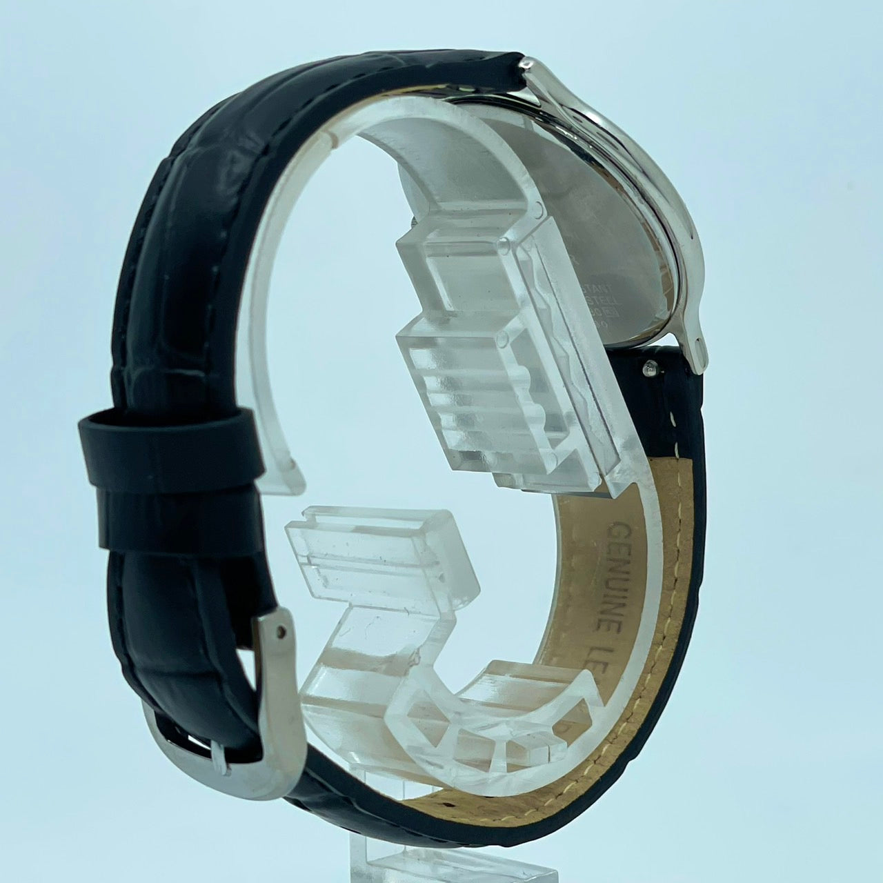 【極美品/電池交換済／新品ベルト交換(社外品)】 SEIKO セイコー CREDOR クレドール 腕時計 8J81-6A30 ユニセックス クオーツ シルバー文字盤 ゴールド針 ブラックレザー 薄型 ドレスウォッチ エレガント クラシック 高級時計 クリーニング済 G5