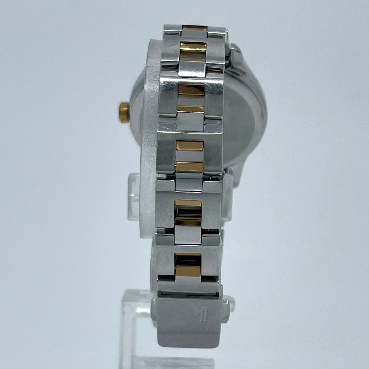 【稼働品／美品】セイコー ルキア 人気モデル 腕時計 1B22-0AS0 電波ソーラー レディース デイト ピンクゴールド コンビカラー ローマ数字 上品 エレガント ビジネス オフィス 高機能 洗練デザイン 手元華やか クリーニング済 G5