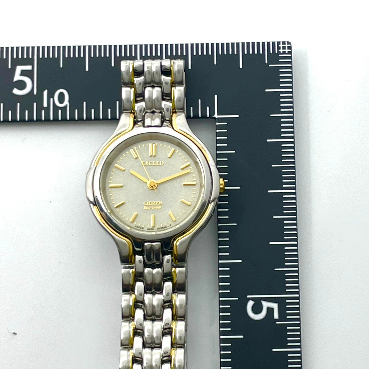 【稼働品】シチズン エクシード 腕時計 A980-T001912 レディース エコドライブ ソーラー コンビカラー ゴールド シルバー 上品 エレガント 高級 ドレスウォッチ ビジネス オフィス 薄型軽量 人気モデル クリーニング済み G2