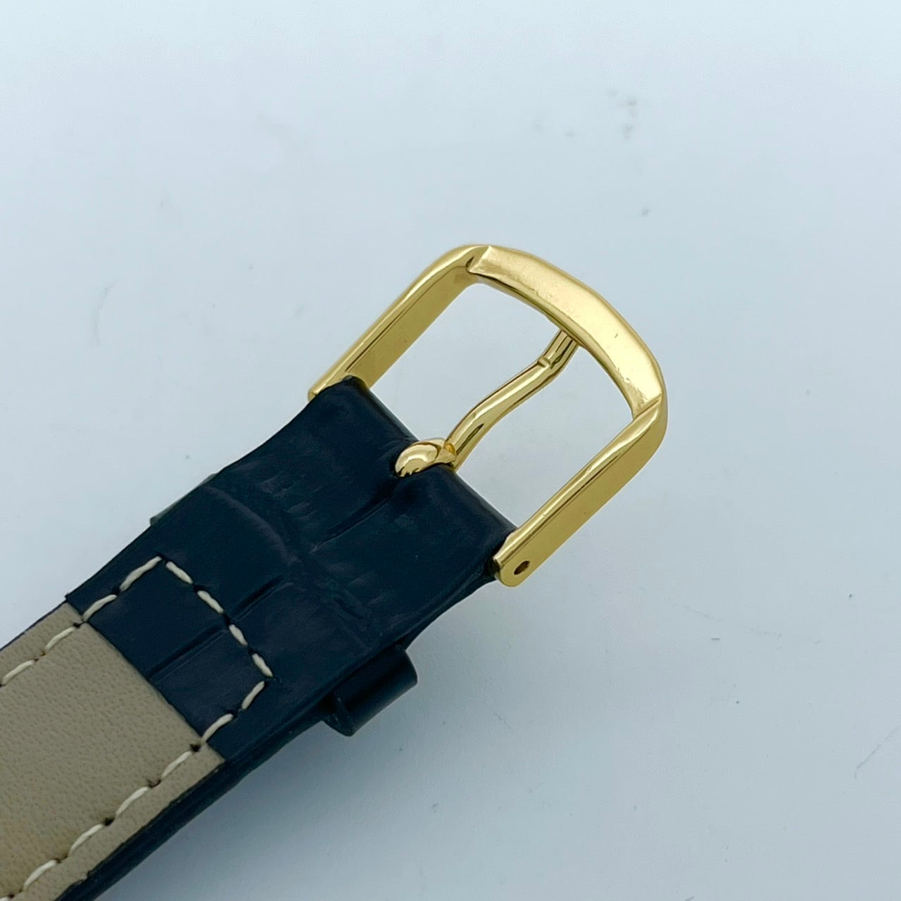 【電池交換済／新品ベルト(社外品)】美品 シチズン citizen エクシード 腕時計 4-796233 メンズ クオーツ 角型 ゴールド文字盤 ブラックレザーベルト ビンテージ アンティーク ドレスウォッチ 薄型 エレガント クラシック 高級モデル クリーニング済み G2