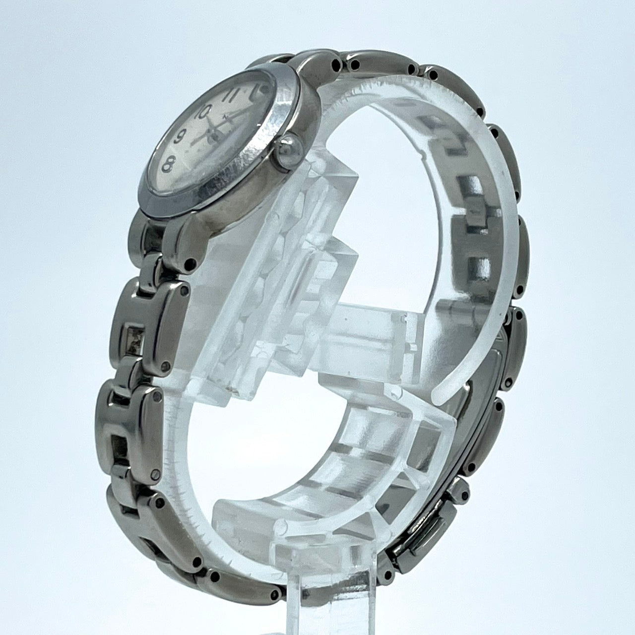 【電池交換済／美品】オリエント YOU Natural&Plain 腕時計 UB3J-00 レディース クオーツ アナログ シルバー アイボリー文字盤 シンプル ナチュラルデザイン ラウンド ビジネス オフィス 高視認性 人気モデル クリーニング済み G2