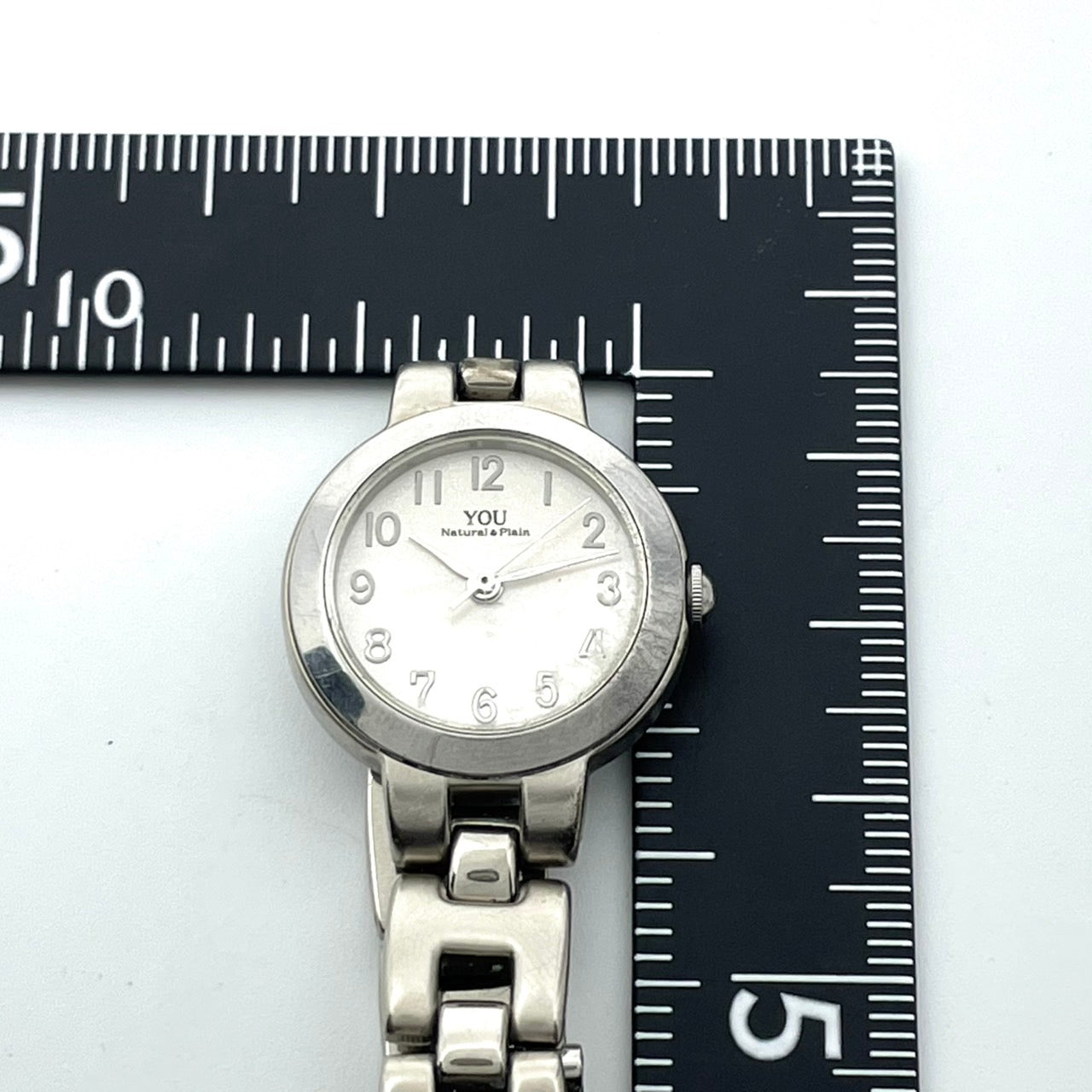 【電池交換済／美品】オリエント YOU Natural&Plain 腕時計 UB3J-00 レディース クオーツ アナログ シルバー アイボリー文字盤 シンプル ナチュラルデザイン ラウンド ビジネス オフィス 高視認性 人気モデル クリーニング済み G2