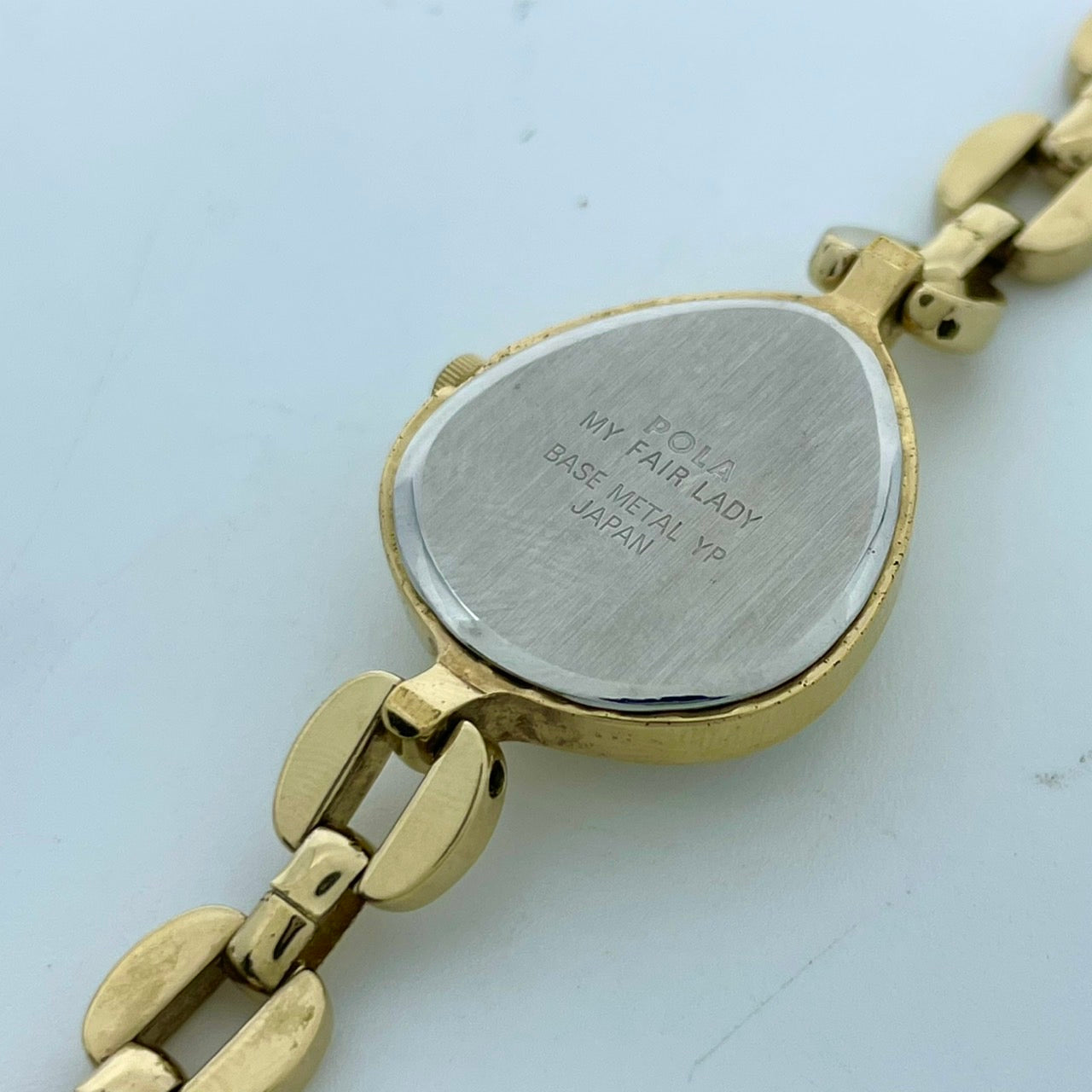 【電池交換済】POLA ポーラ MY FAIR LADY 腕時計 レディース ゴールド ティアドロップ カットガラス ブレスレットウォッチ ドレスウォッチ エレガント フェミニン ジュエリーウォッチ アクセサリー感覚 人気モデル クリーニング済み G2