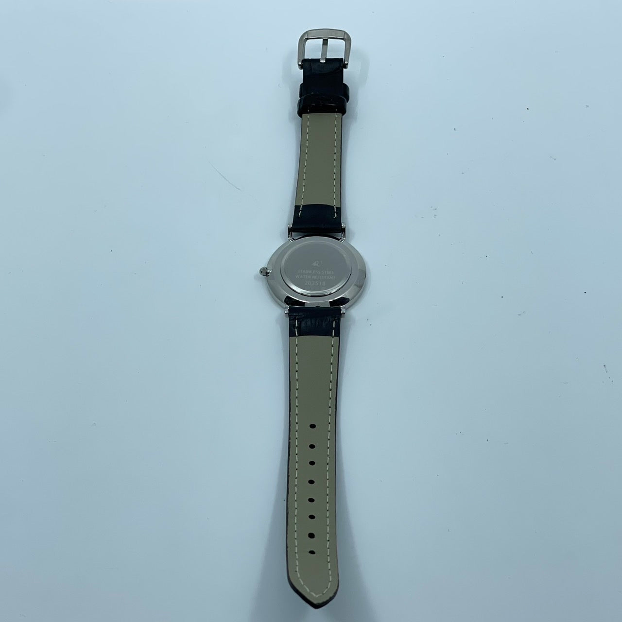 【電池交換済／新品ベルト(社外品)】美品 4℃ ヨンドシー 腕時計 202518 ユニセックス クオーツ アナログ 白文字盤 黒レザーベルト シンプル ミニマルデザイン エレガント ジュエリーウォッチ ファッションウォッチ 人気モデル クリーニング済 G2