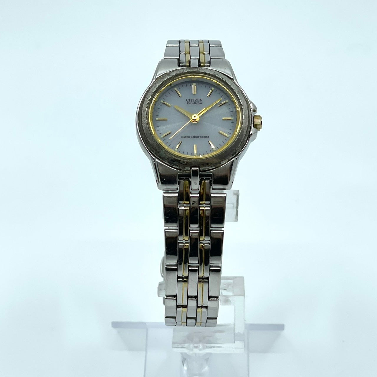 【稼働品】 citizen シチズン 腕時計 E030-K16261 レディース エコドライブ ソーラー コンビカラー ゴールド シルバー アナログ ビジネス オフィススタイル 耐磁 ANTIMAG4800 ヴィンテージ感 クラシックデザイン クリーニング済み G2