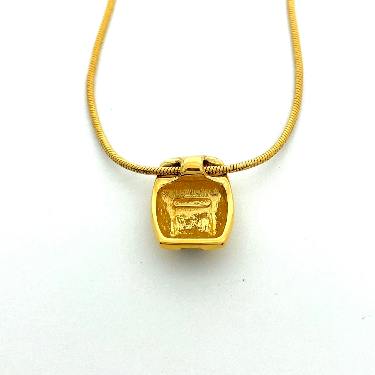 美品 BURBERRY バーバリー ヴィンテージ ネックレス ペンダント ノバチェック スクエア ゴールドカラー アクセサリー ジュエリー レディース アジャスター付き I1