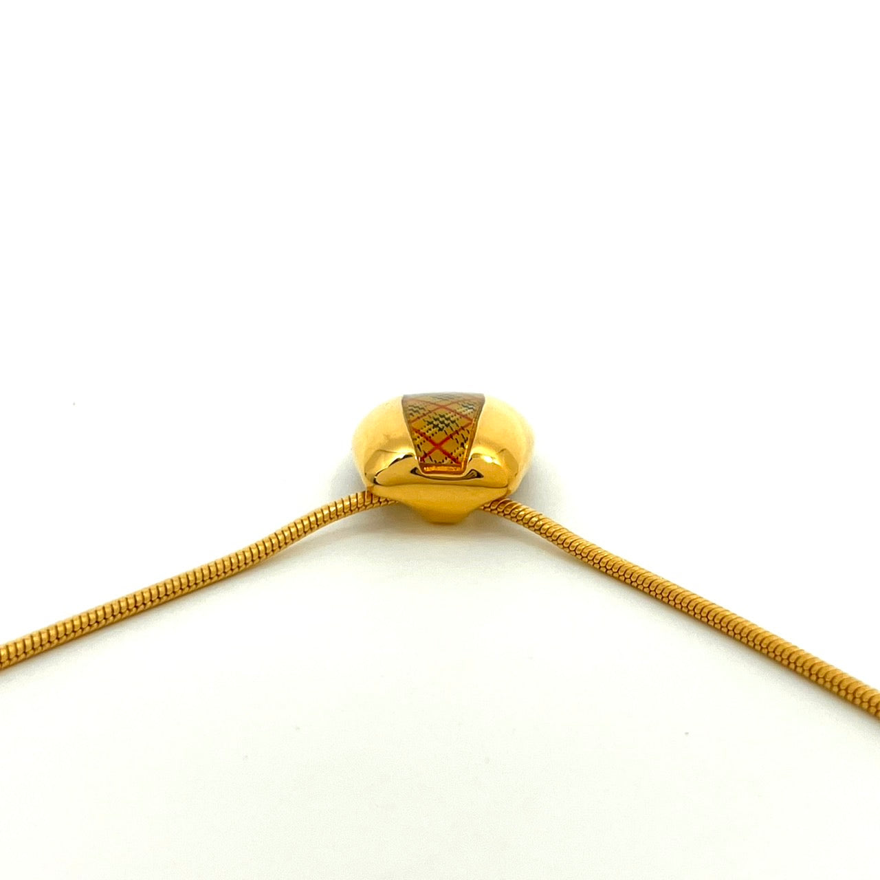 美品 BURBERRY バーバリー ヴィンテージ ネックレス ペンダント ノバチェック スクエア ゴールドカラー アクセサリー ジュエリー レディース アジャスター付き I1