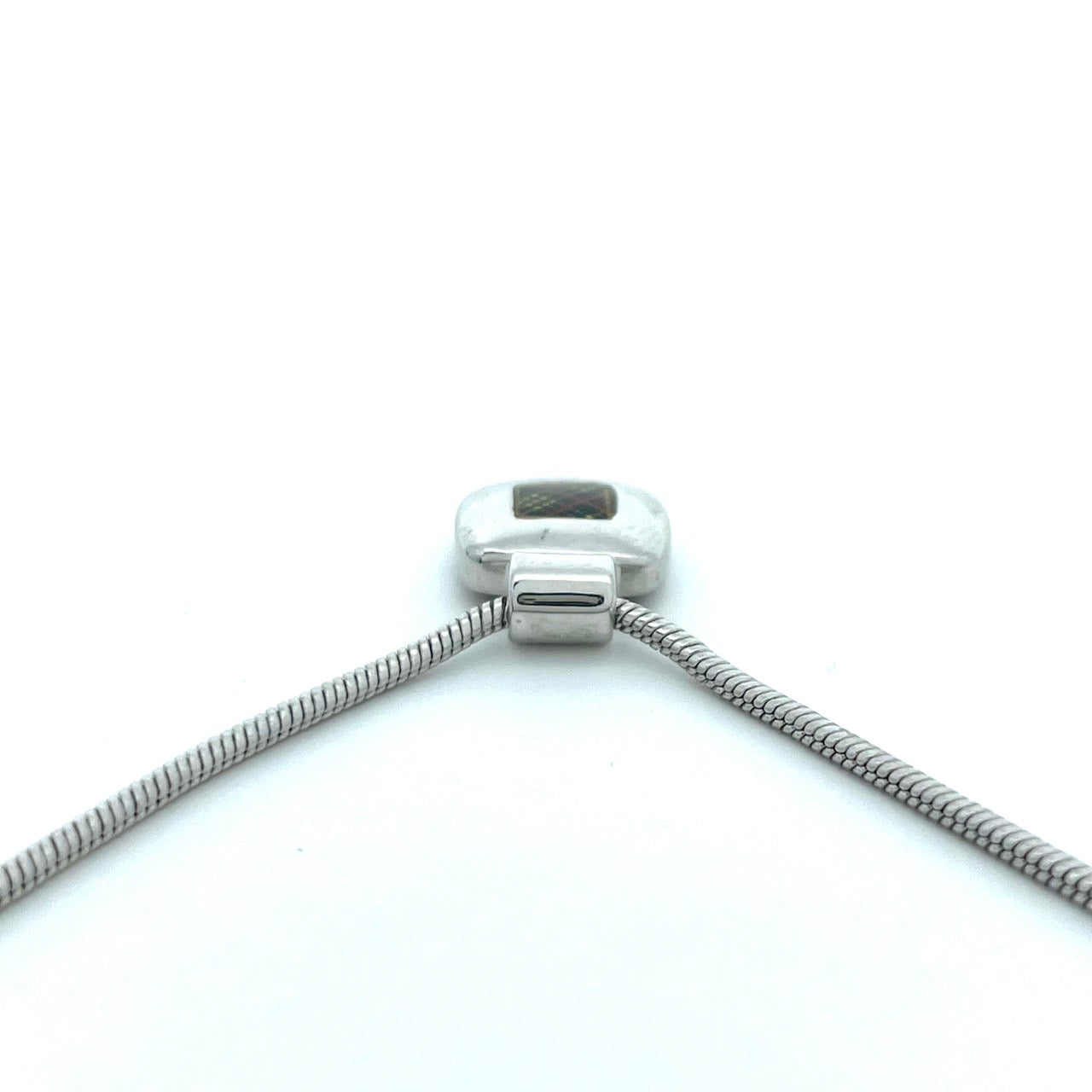 美品 BURBERRY バーバリー ヴィンテージ ネックレス ペンダント ノバチェック スクエア シルバーカラー アクセサリー ジュエリー レディース アジャスター付き I1