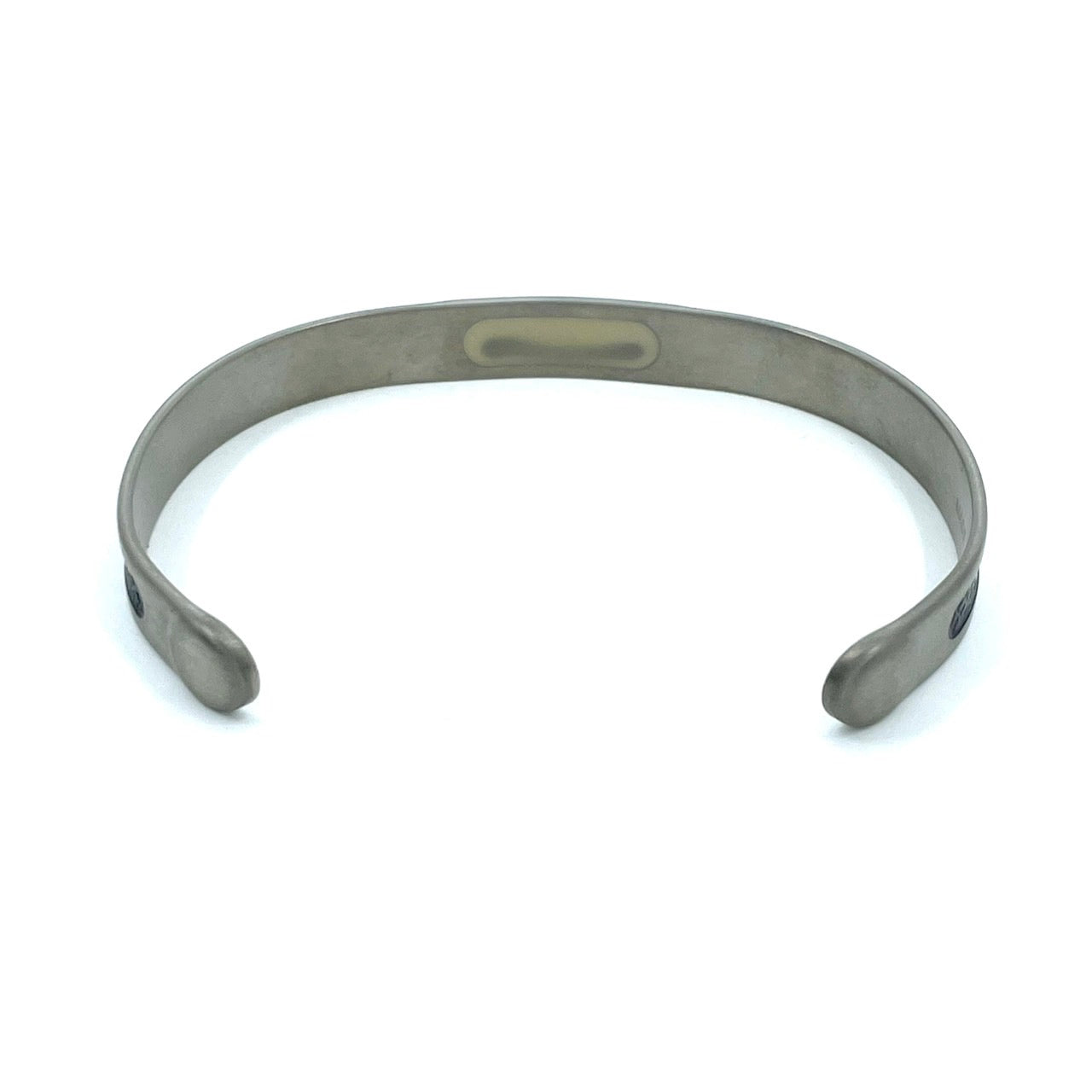 美品 ColanTotte コラントッテ ブレスレット バングル シルバーカラー マグチタン ブラック 黒 アクセサリー メンズ I1