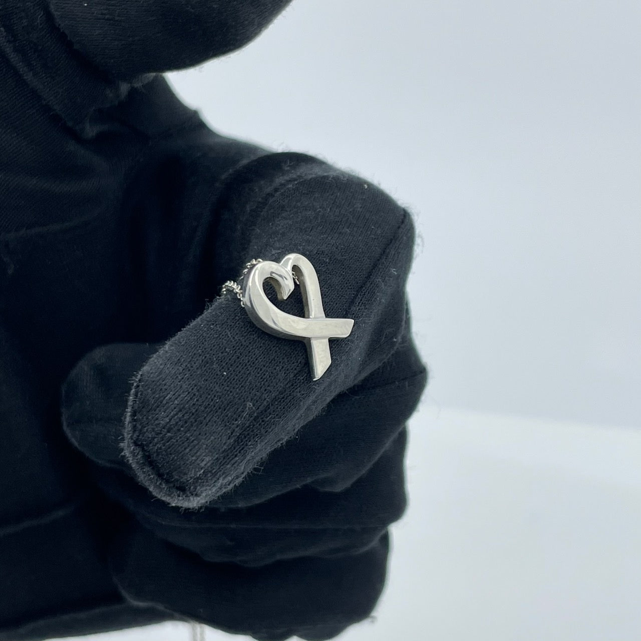 美品 TIFFANY & Co. ティファニー ラビングハート シルバー SV925 ヴィンテージ ネックレス ペンダント アクセサリー ジュエリー レディース I1