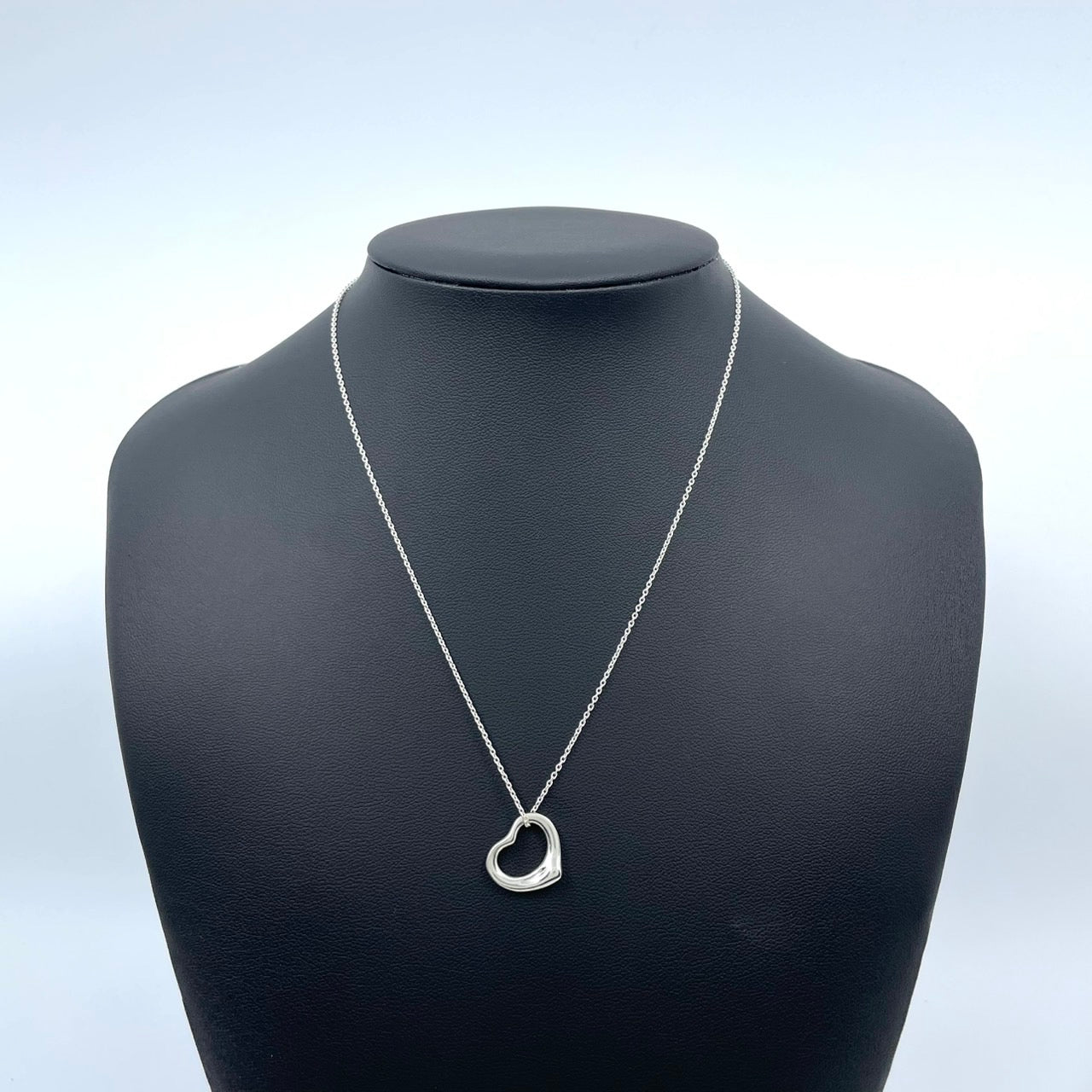 美品 TIFFANY & Co. ティファニー オープンハート シルバー SV925 エルサ・ペレッティ ヴィンテージ ネックレス ペンダント アクセサリー ジュエリー レディース I1