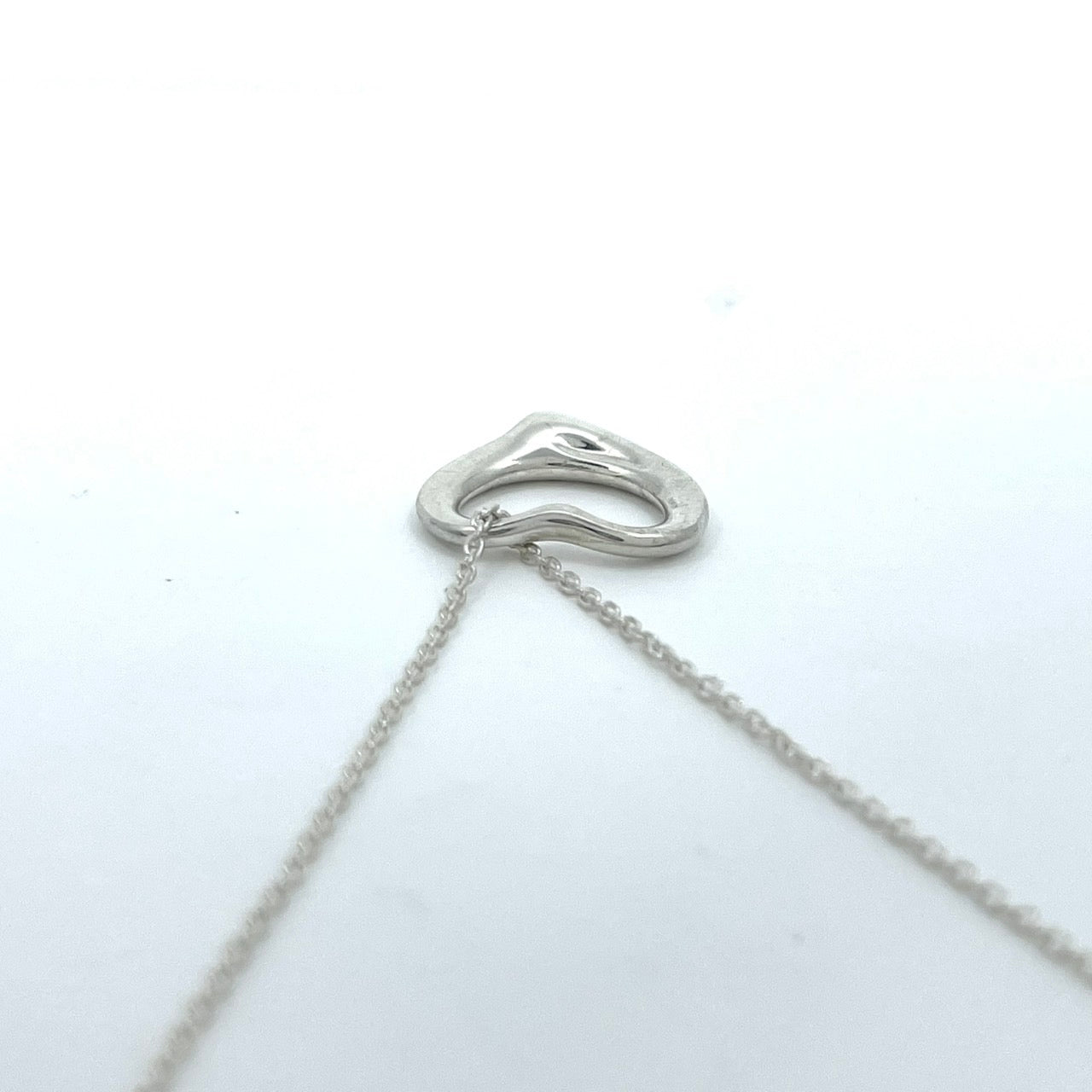 美品 TIFFANY & Co. ティファニー オープンハート シルバー SV925 エルサ・ペレッティ ヴィンテージ ネックレス ペンダント アクセサリー ジュエリー レディース I1