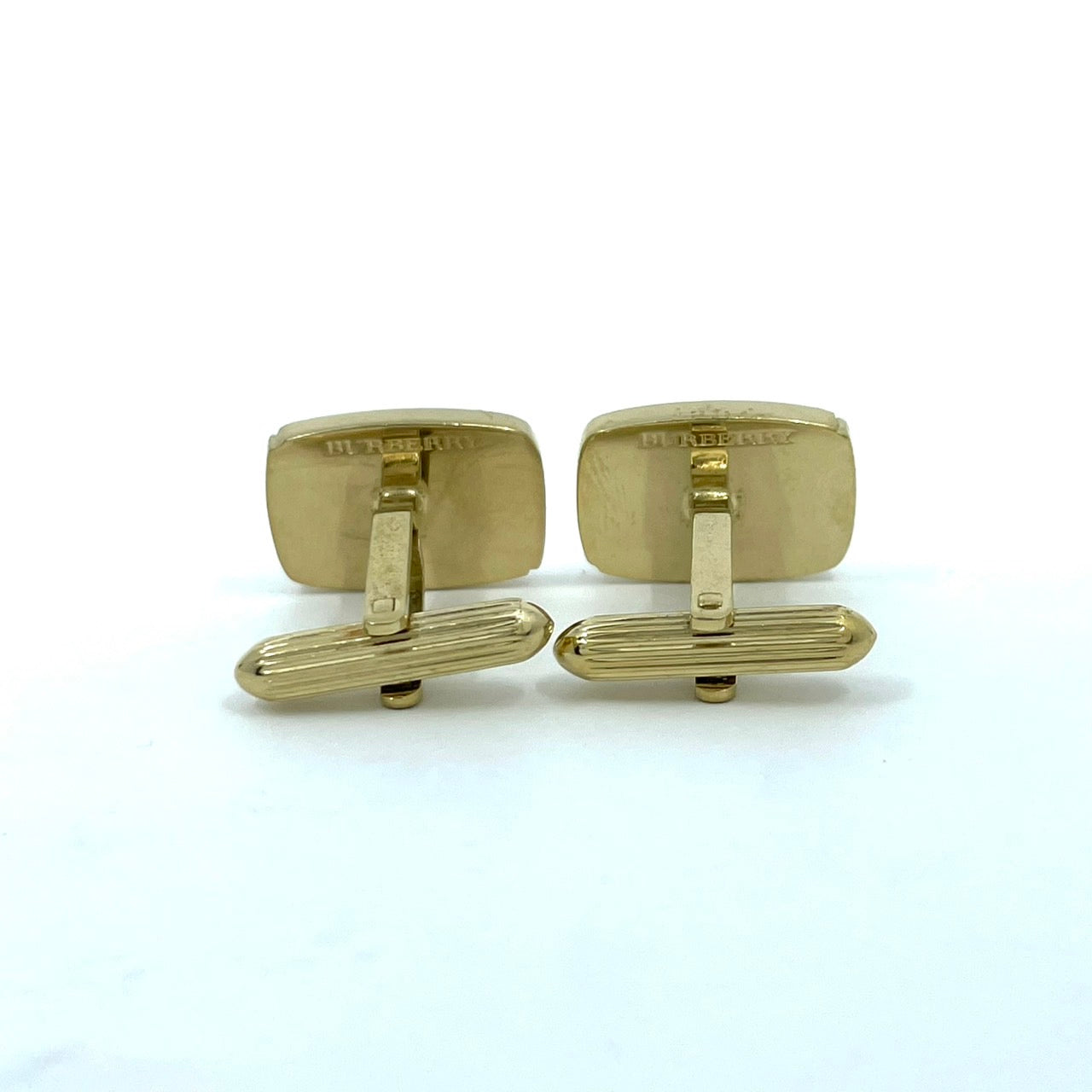 美品 BURBERRY バーバリー ホースロゴ カフスボタン ゴールド×シルバー コンビカラー 金 銀 メンズ ビジネス フォーマル 正規品 I1