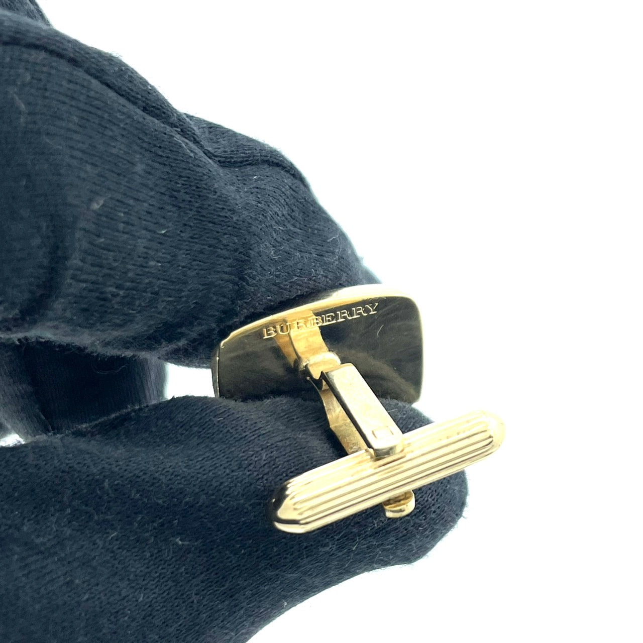 美品 BURBERRY バーバリー ホースロゴ カフスボタン ゴールド×シルバー コンビカラー 金 銀 メンズ ビジネス フォーマル 正規品 I1