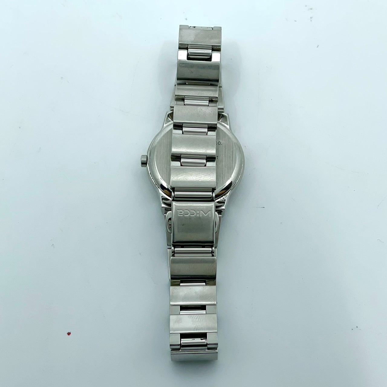 【稼働品】シチズン ウィッカ 腕時計 E030-S001935 エコドライブ レディース ソーラー ブルー文字盤 アナログ かわいい フェミニン カジュアル ビジネス オフィス 人気モデル 10気圧防水 シルバー 洗練デザイン クリーニング済み G4