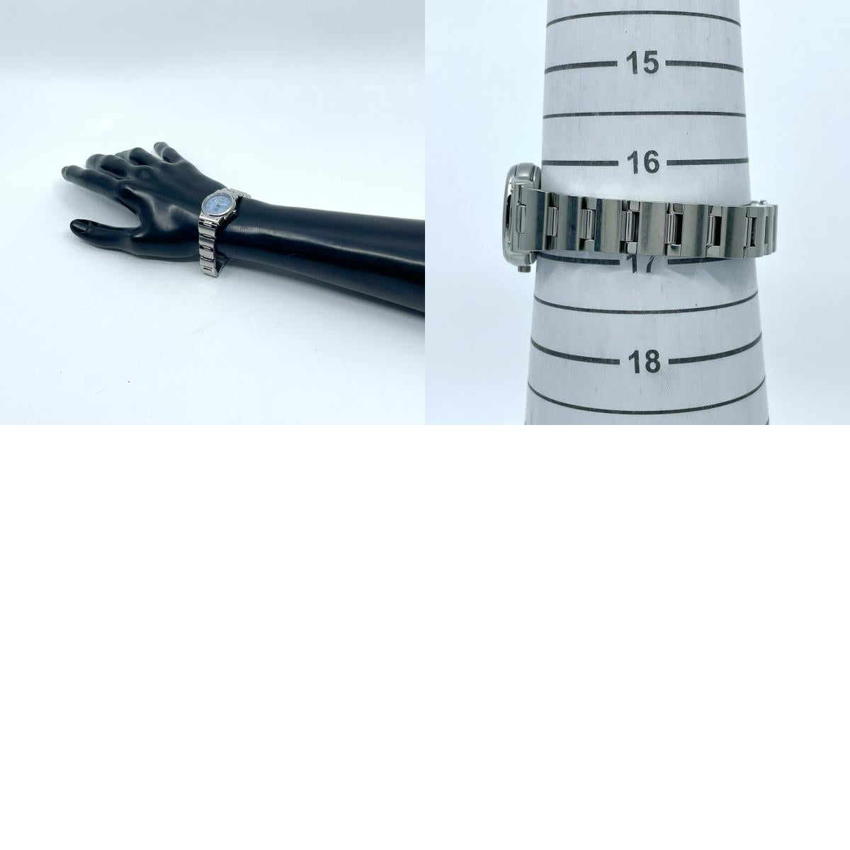 【稼働品】シチズン ウィッカ 腕時計 E030-S001935 エコドライブ レディース ソーラー ブルー文字盤 アナログ かわいい フェミニン カジュアル ビジネス オフィス 人気モデル 10気圧防水 シルバー 洗練デザイン クリーニング済み G4